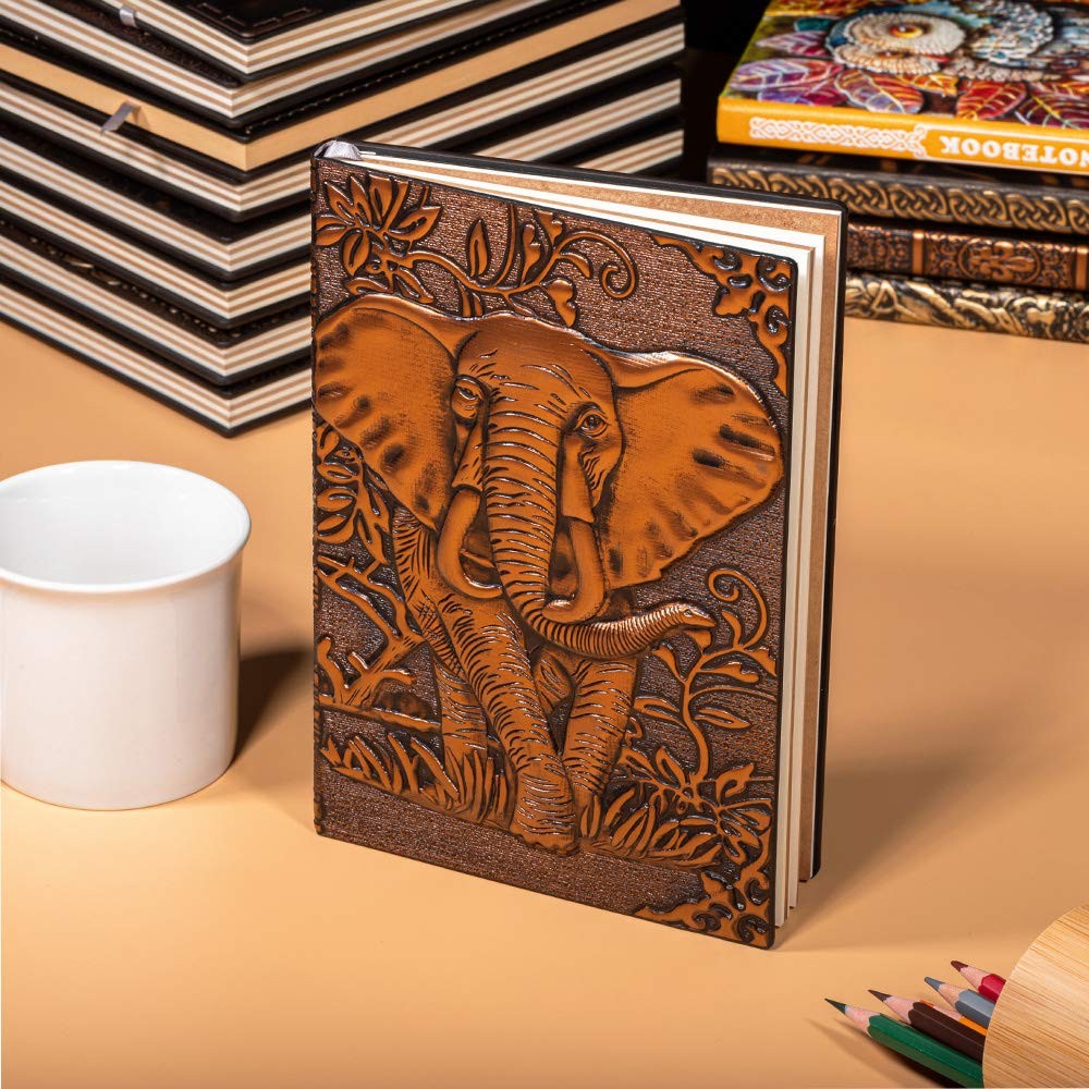 molshine A5 (5.5″ x 8.3″) Embossed x 8.3″), Elephant(RedBronze)