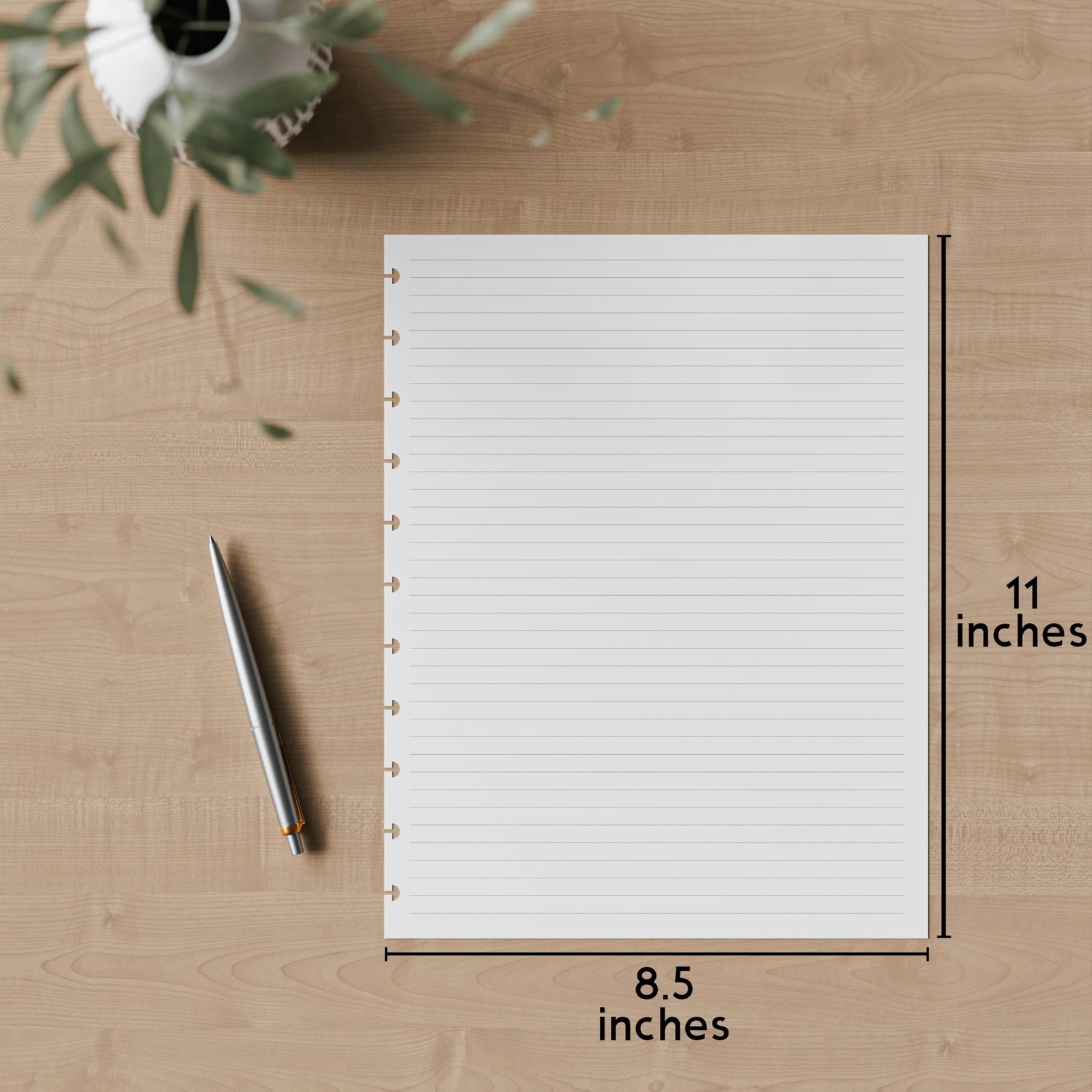 Discbound Letter Size Lined Paper Refill, 250 Sheets (500 Pages), 8.5 in x 11…