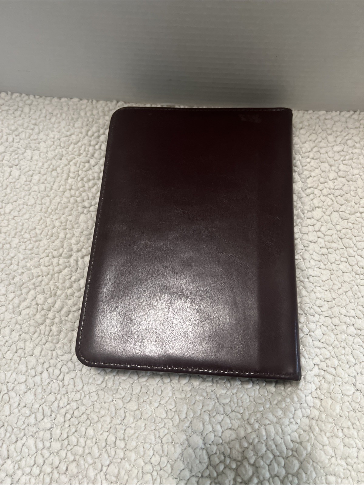 Notebook Planner Rolodex 8×10 Faux Leather 6 Ring Brown Solid 90s Zipper Case