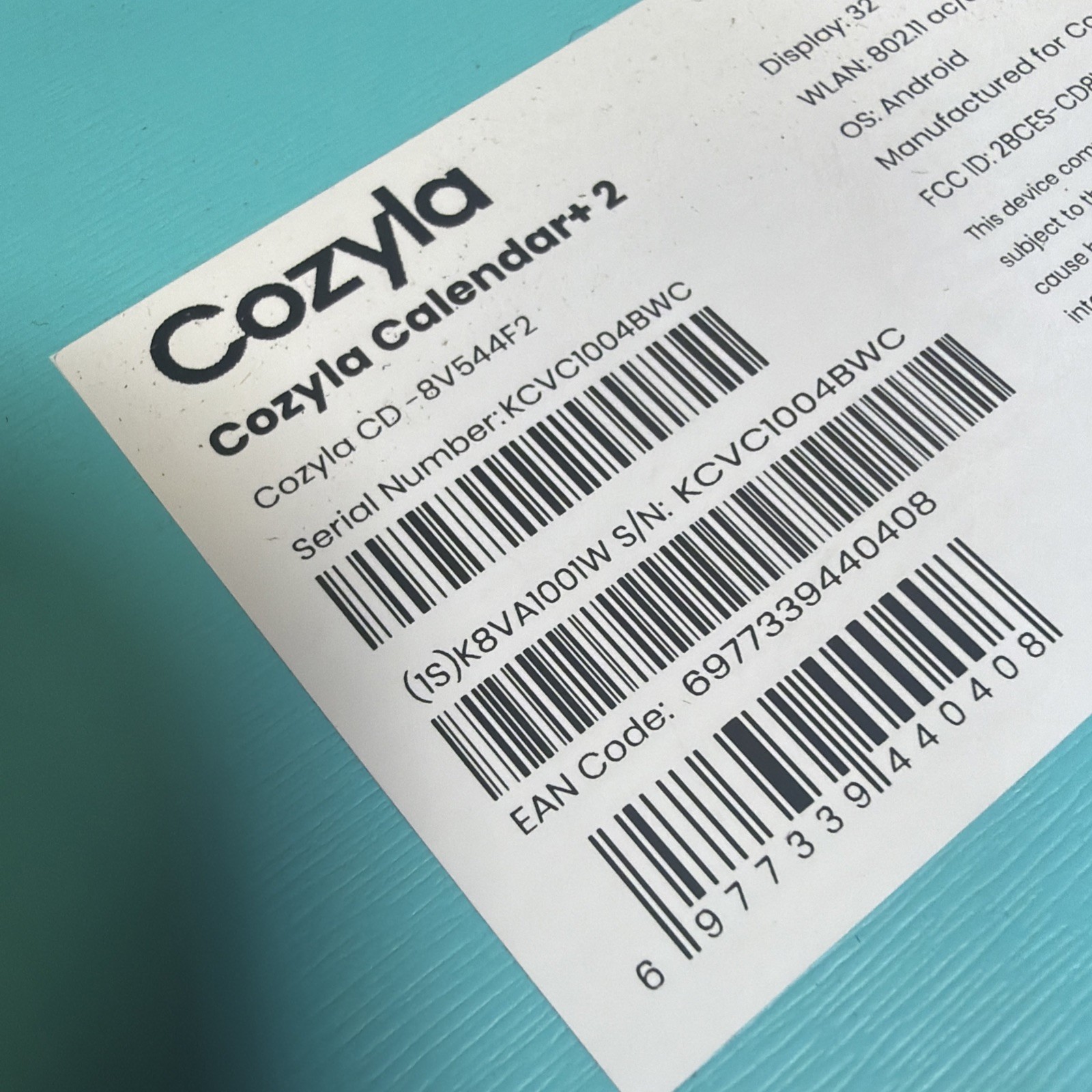 COZYLA CALENDAR+ 2 32” SMART DIGITAL CALENDAR CD-8V544F2