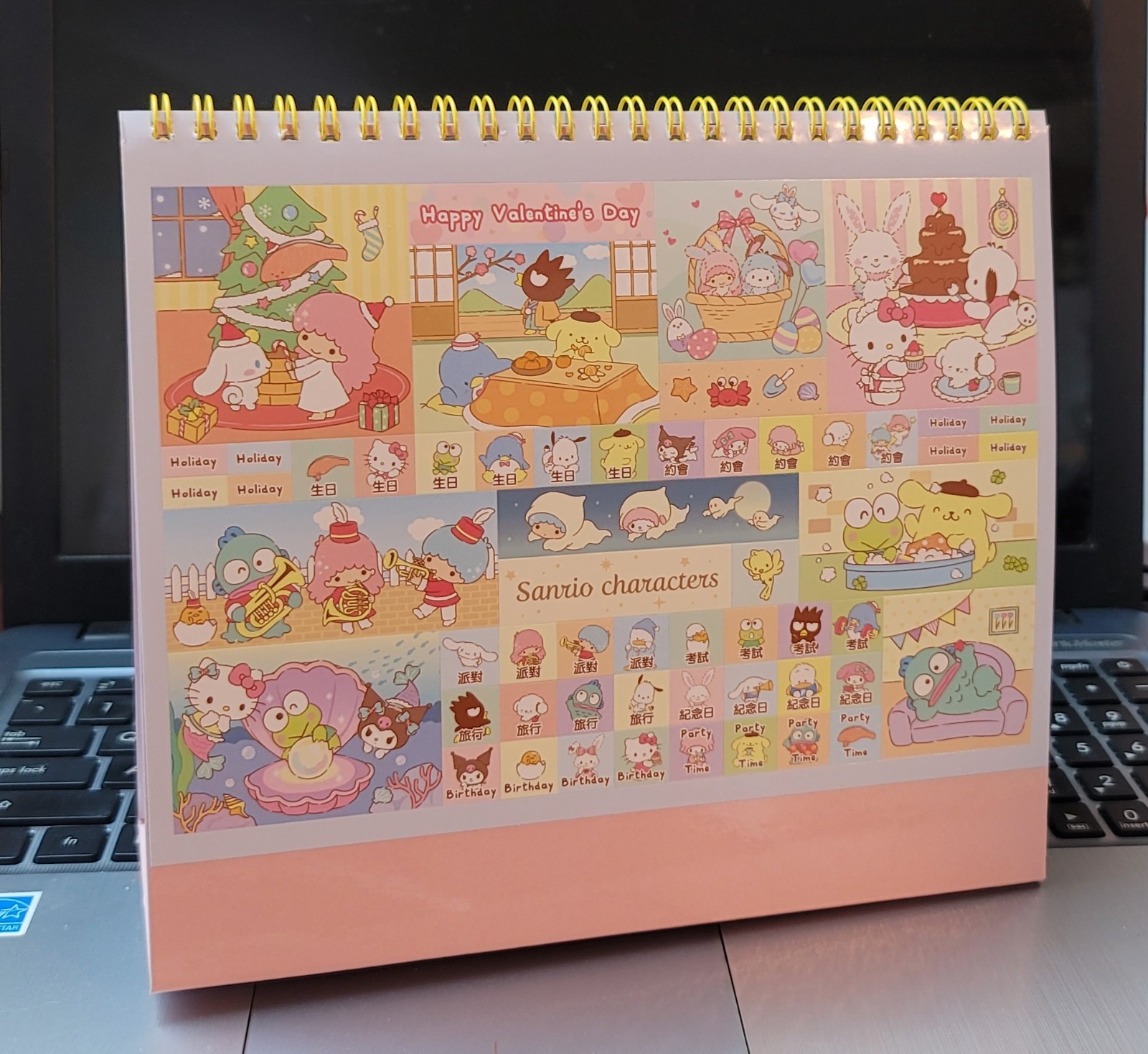 Mix Sanrio Characters 2026 Desk Calendar Monthly & Yearly Planner with Stickers