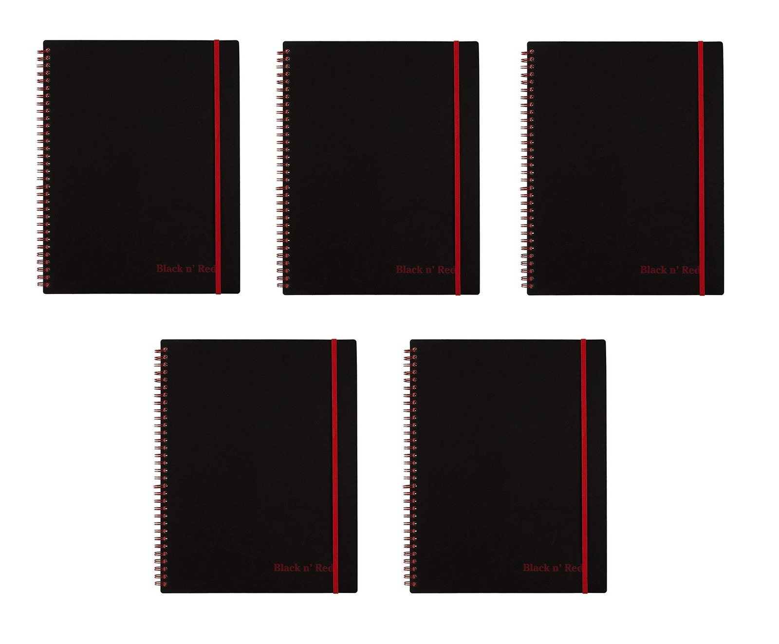 Black n’ Red Twin Wire Poly Cover Notebook, 11″ x 8-1/2″, Black/Red, 70 Ruled…