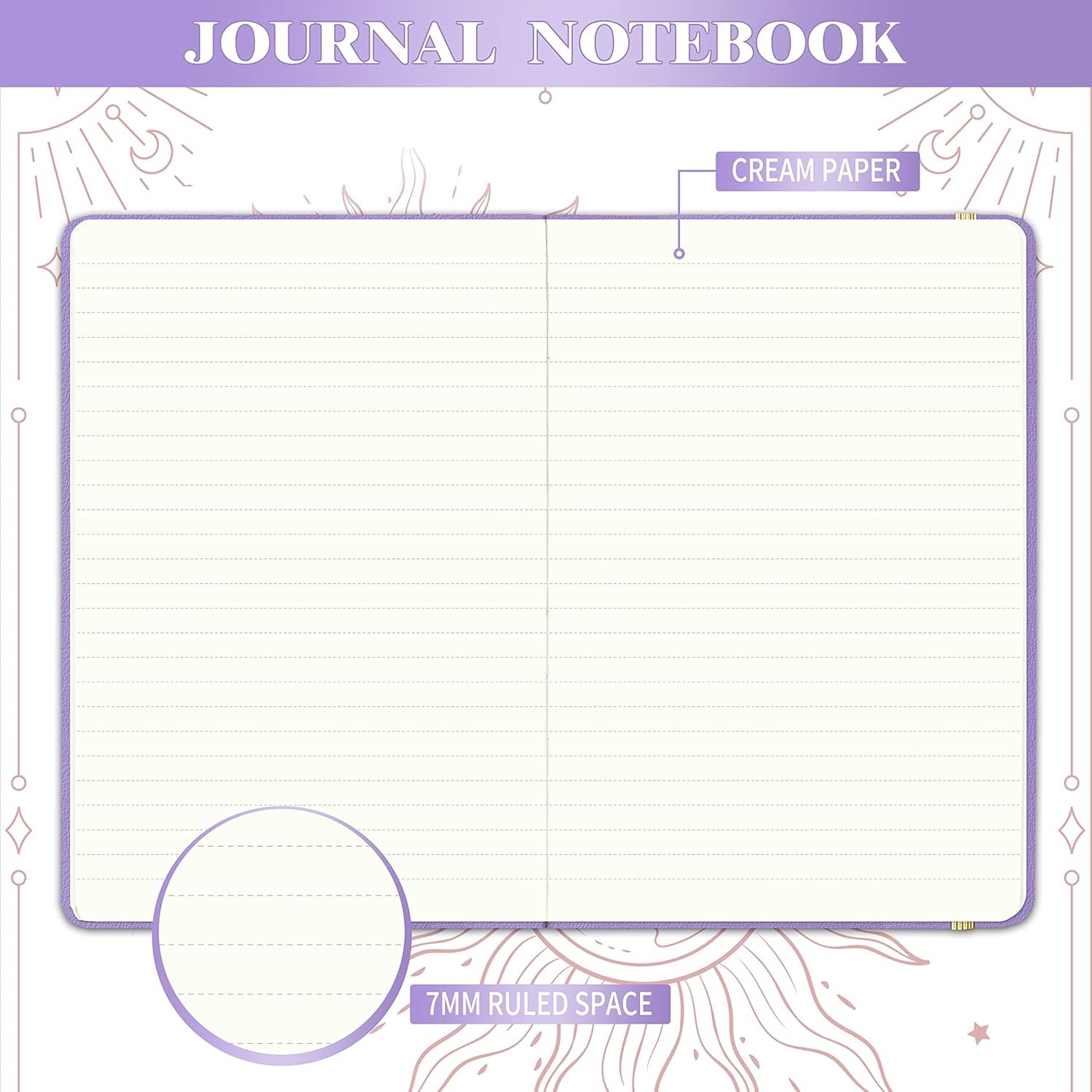 Classic Purple Faux Leather Journal – 144 Pages of Water-Resistant Writing Bliss