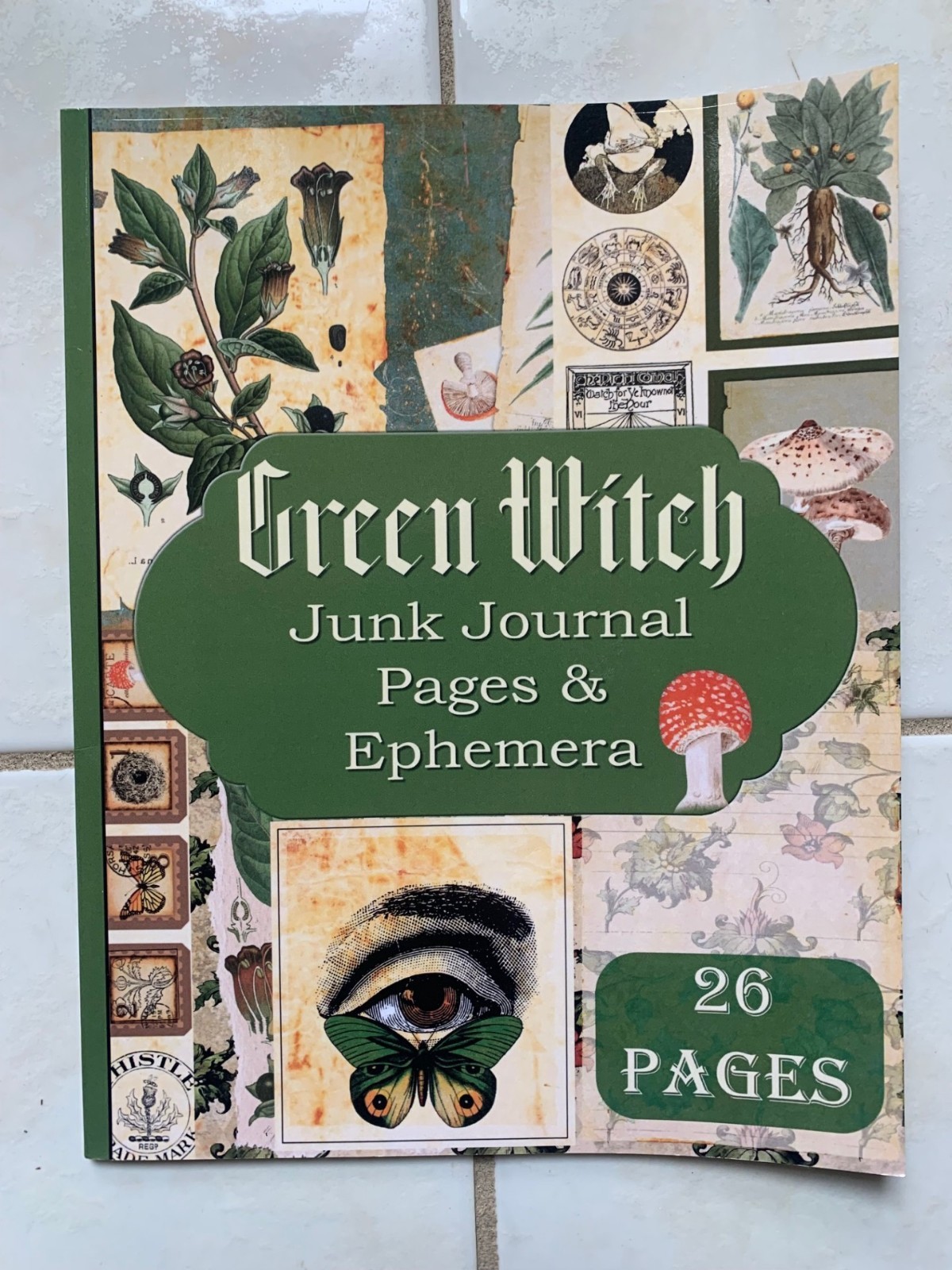 Green Witch Junk Journal Pages & Ephemera: Kit Includes 26 Papers for Scrapbooki