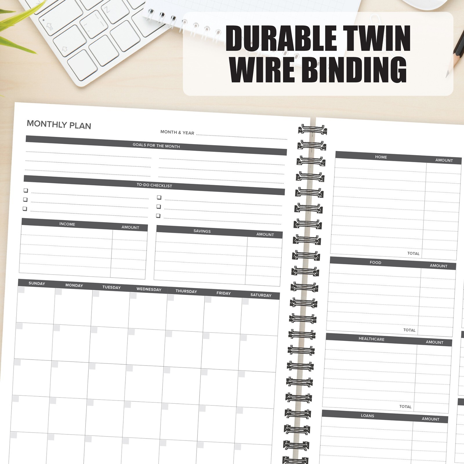 Budget 8.5″ x 11″ Undated Monthly Planner