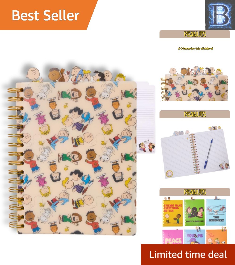 Peanuts Journal for School & Writing – 144 Lined Pages, Durable Vinyl Cover