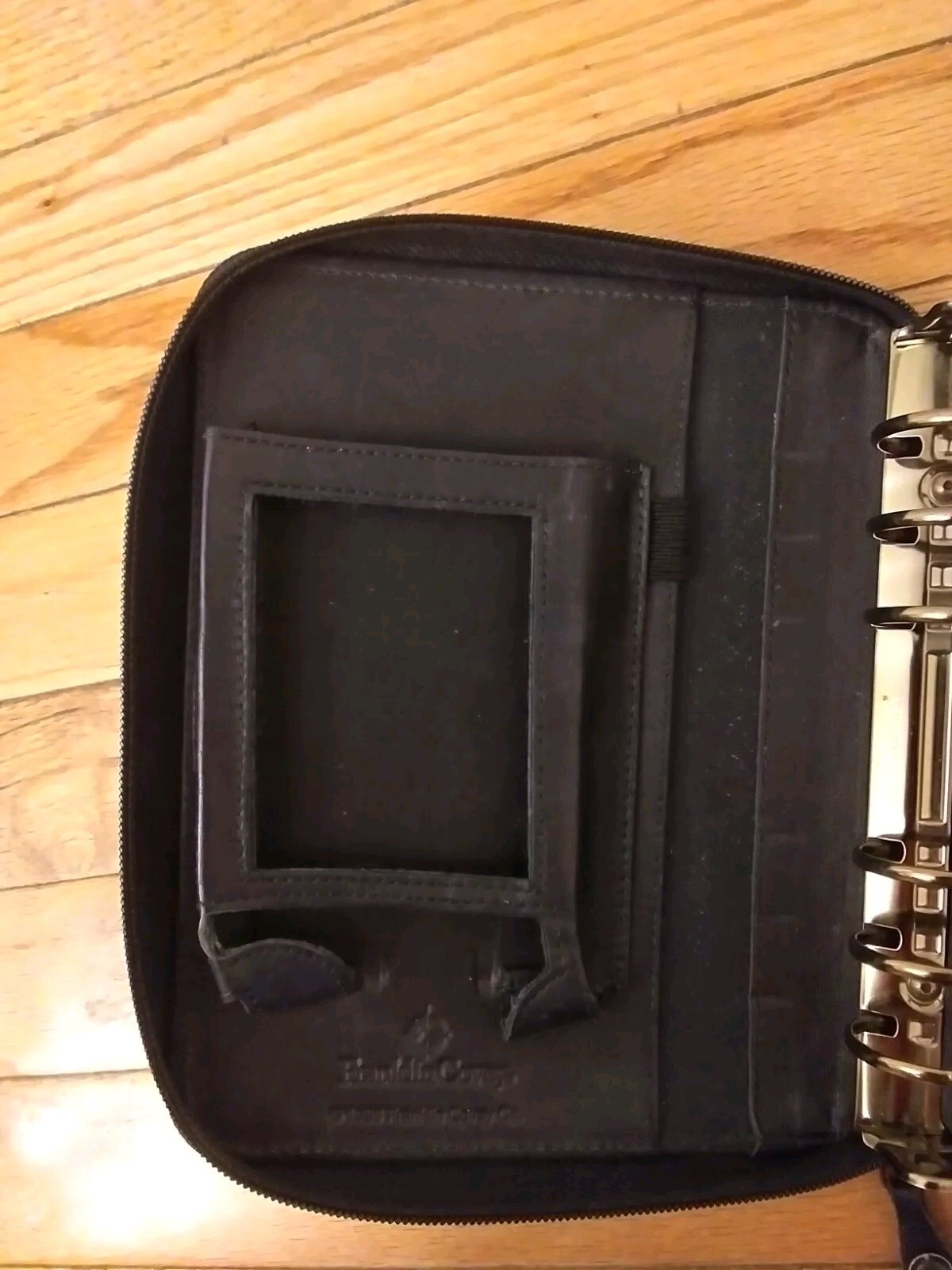 Franklin Covey Vintage 1996 Black Genuine Leather Space Maker Full Zip Binder
