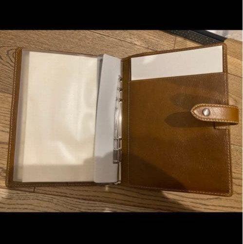 Authentic Filofax Malden A5 Brown Leather Snap Closure Planner Organizer