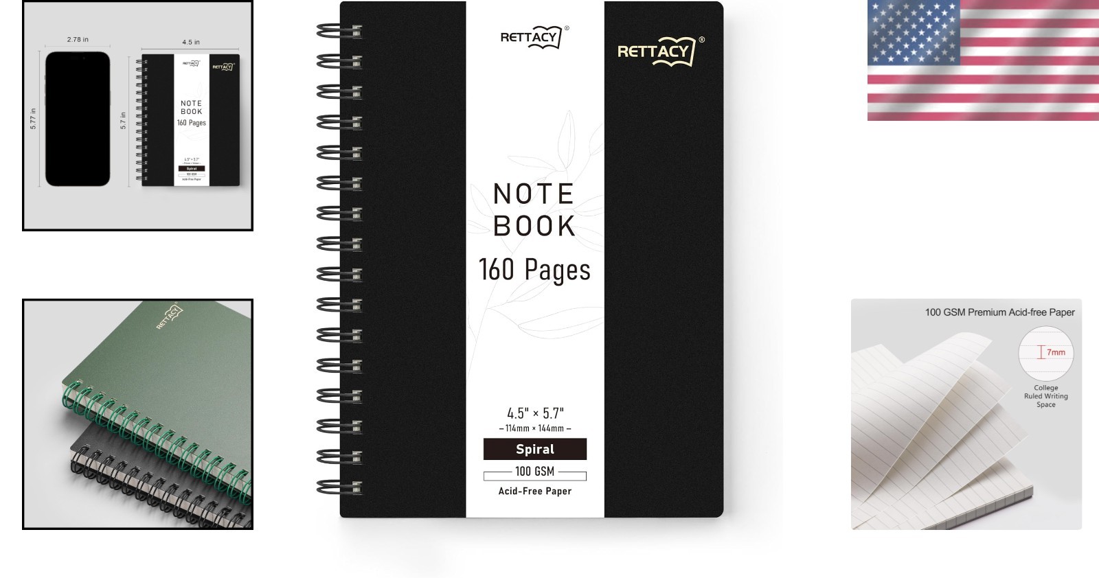 Sturdy Spiral-Bound Pocket Journal: 160 Acid-Free Pages, Waterproof Cover