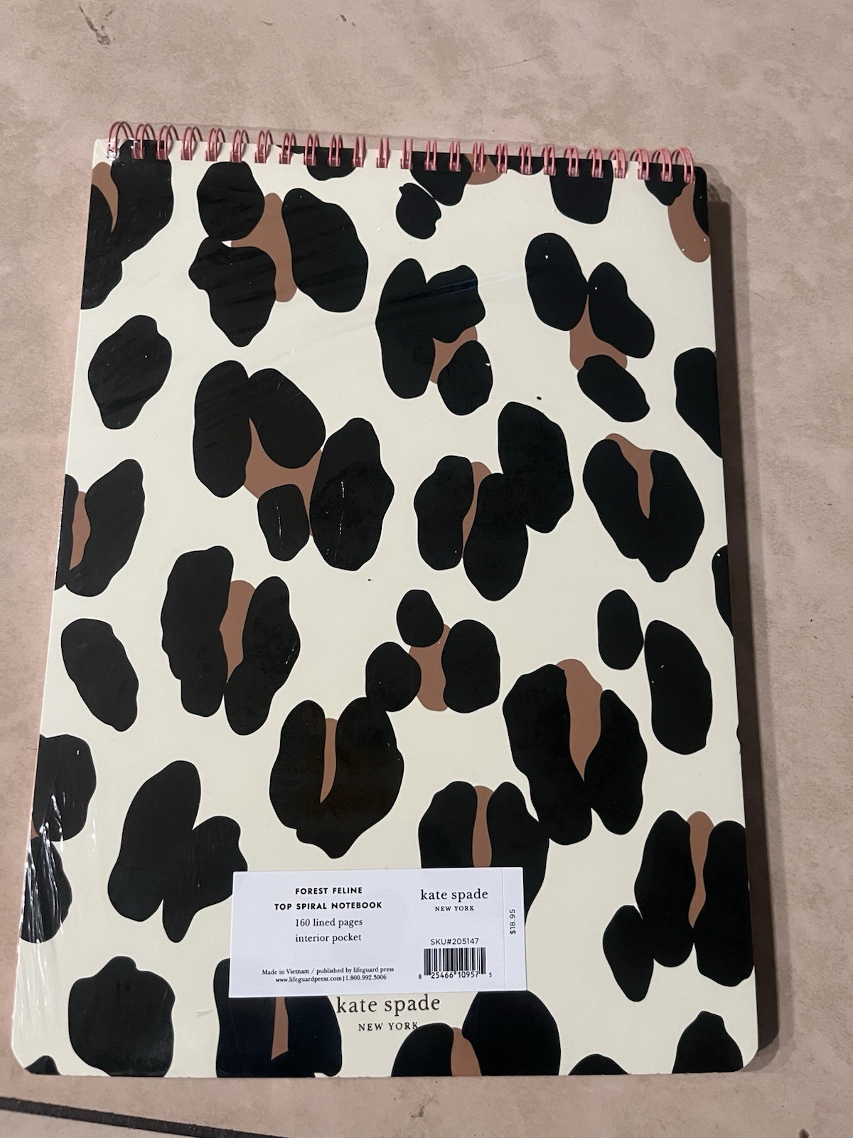 Kate Spade:Forest Feline Top Spiral Notebook.