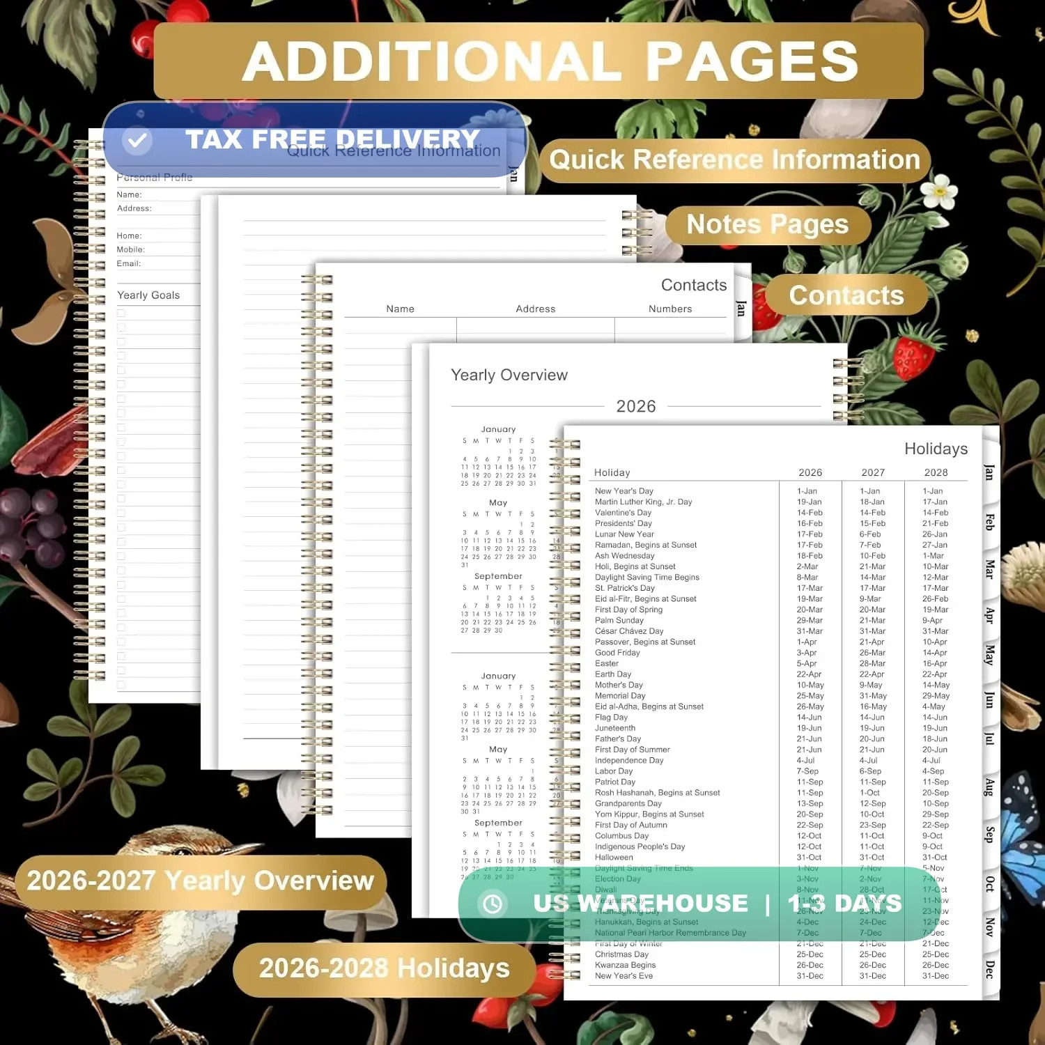2026 Planner – Planner 2026, 9″ x 11″, Jan 2026 – Dec 2026, 2026 Weekly Monthly
