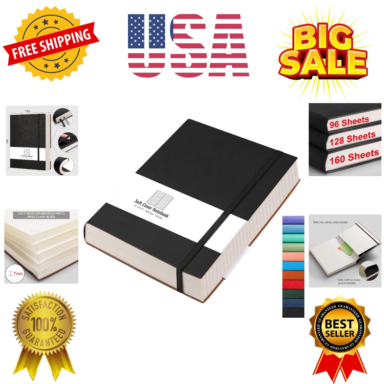 Lined Journal Notebook – 320 Numbered Pages Thick Journals for Men, Large B5 …