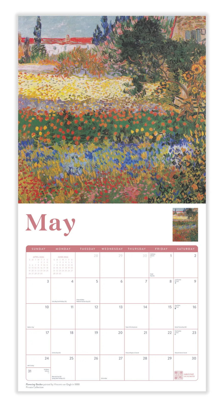 Van Gogh Calendar 2026 | 12″ x 24″ 12 Month Calendar | Marble City Press