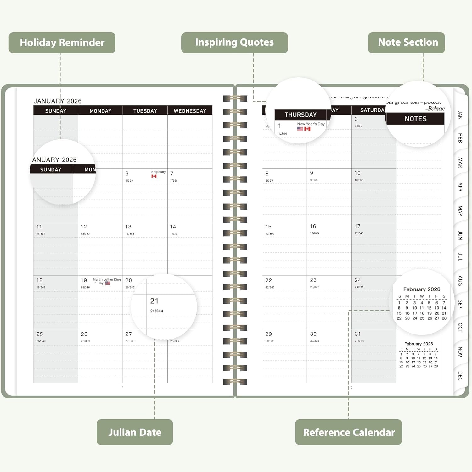 2026 Planner – Planner 2026 Weekly and Monthly from Jan.2026 – Dec.2026, NEW!!!!