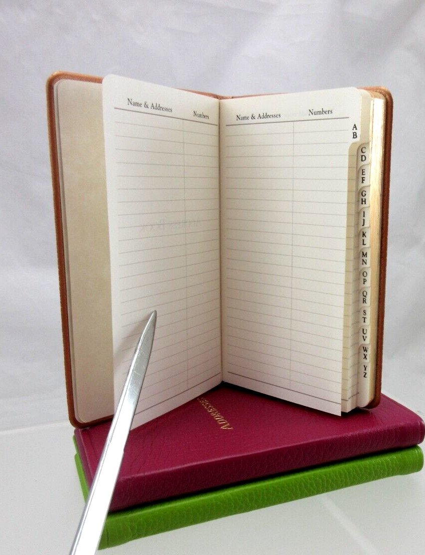 Address Book Pocket Size 3×5″ Soft Leather Cover Graphic Image List$40 Rose Gold