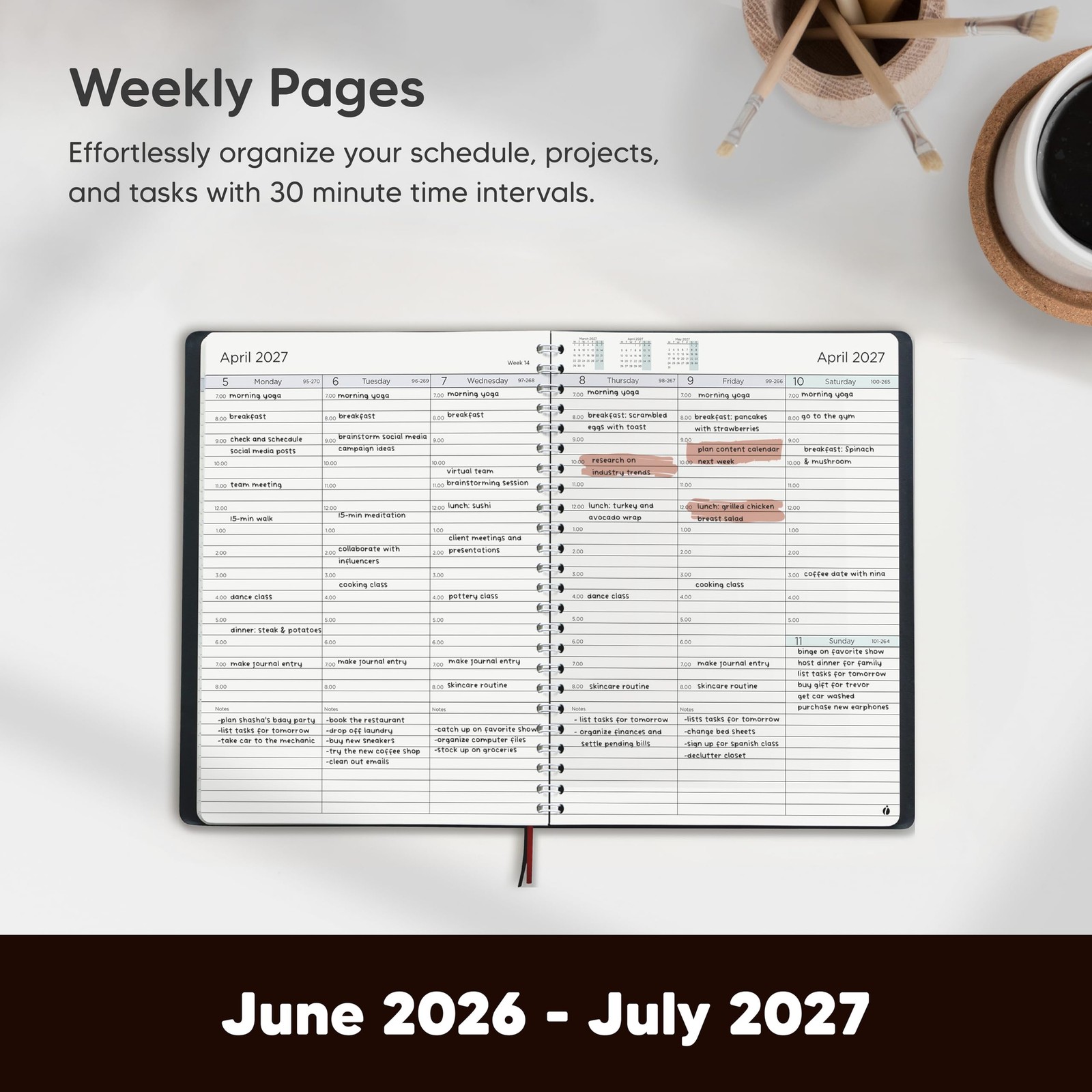 Academic Planner 2026-2027 – Hourly 2026-2027 Planner Weekly and Monthly – Appoi
