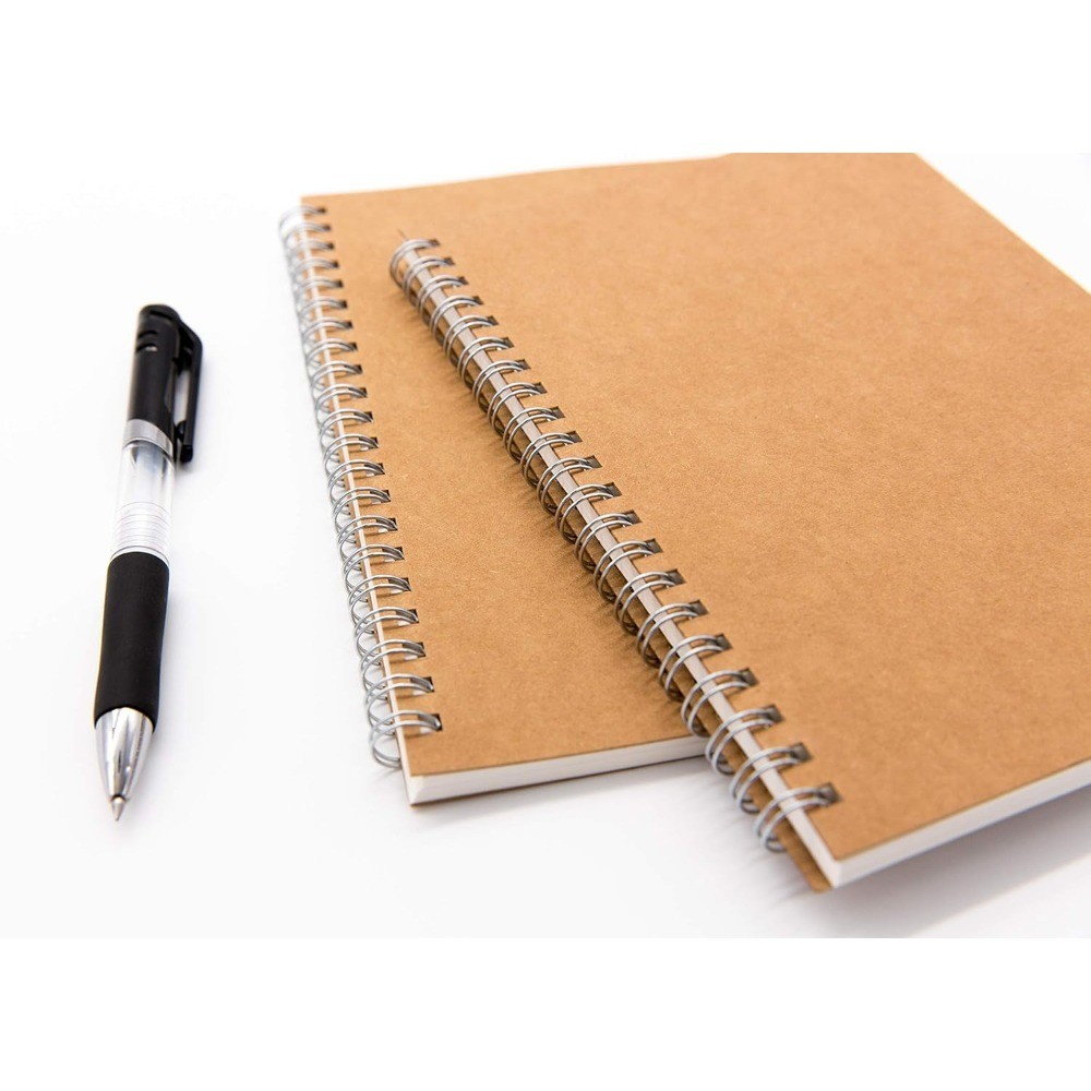 Soft Cover Spiral Notebook 2-Pack, Blank Sketchbook Journal, Unlined Wire Bound