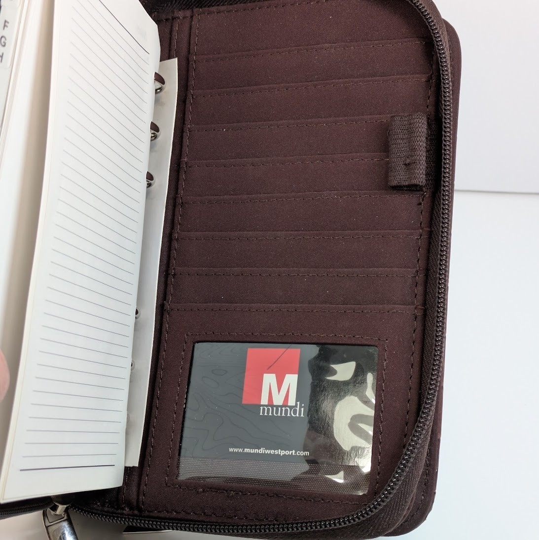 Mundi Mundex Planner Faux Croc Brown Double Zip Agenda Calculator Undated Sheets