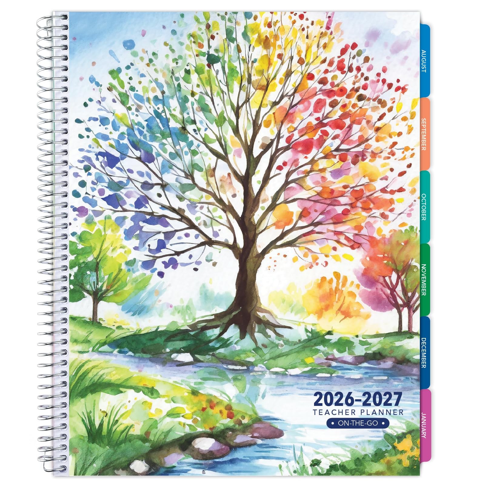 LITE TEACHER PLANNER – Aug 2026-Jul 2027, 8.5″ x 11″ 2026-2027, Tree Seasons