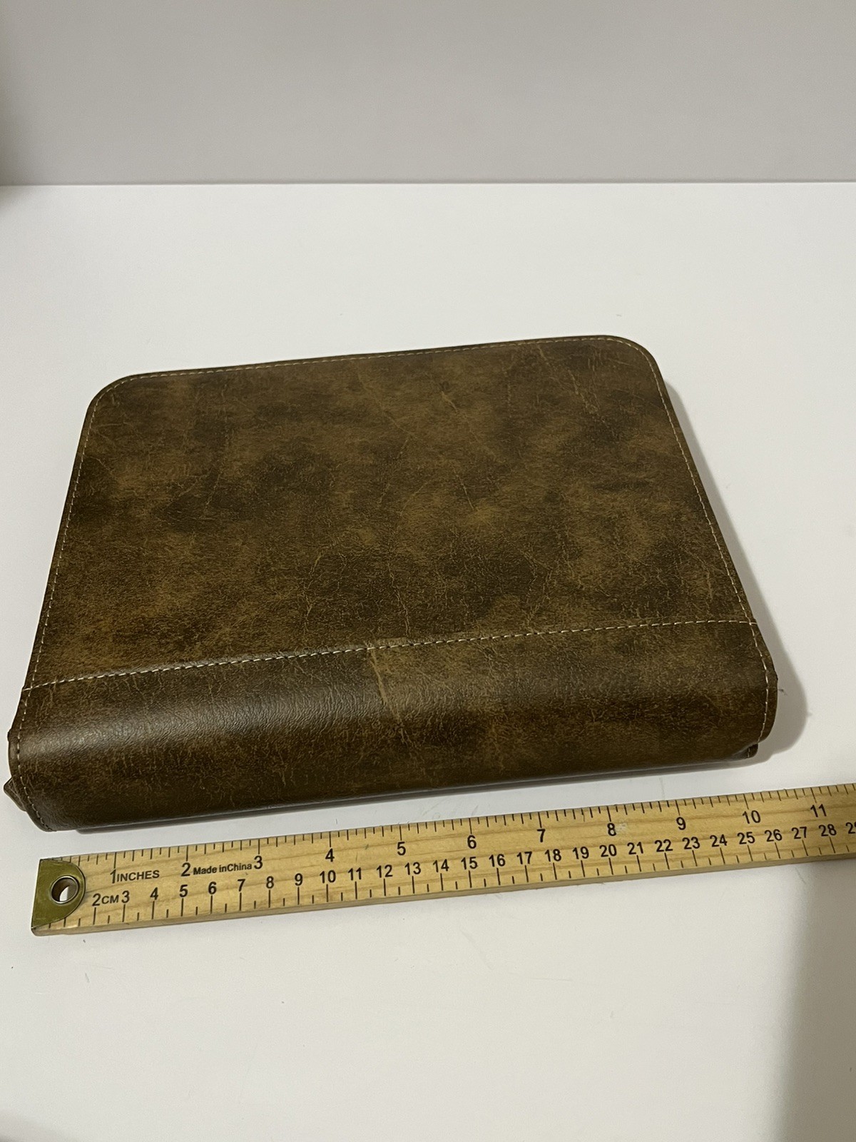 Franklin Covey Tyler Zipper 7-Ring Classic Size 10”x8” Planner Binder Brown