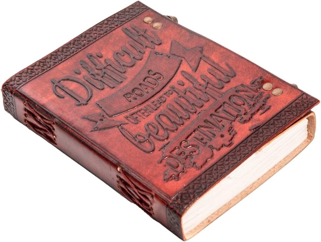 Genuine Leather Journal Set 7×5 & 6×8 | 200 Blank Pages | Buy One Get One Free
