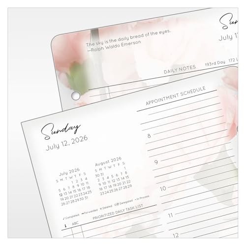 Ring-Bound Planner Refill – Two Pages Per Day, Classic Size, Jul 2026 – Jun 2027