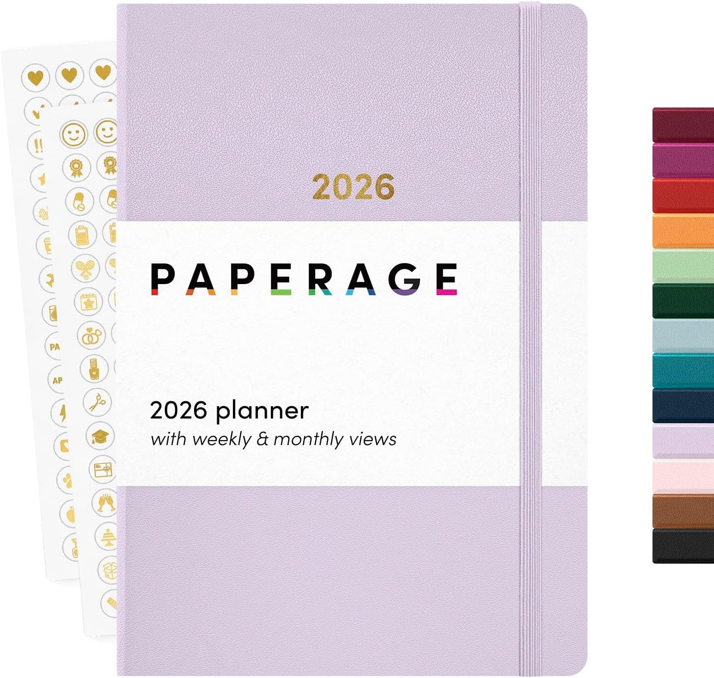 PAPERAGE 2026 Weekly & Monthly Planner, 12 Months (January 2026 – December 2026)