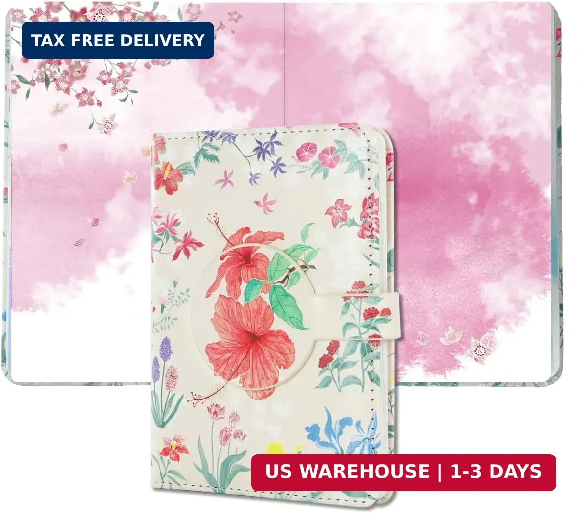 SIIXU Colorful Pocket Notebook A6 – Floral Theme with Unique Flower Illustration