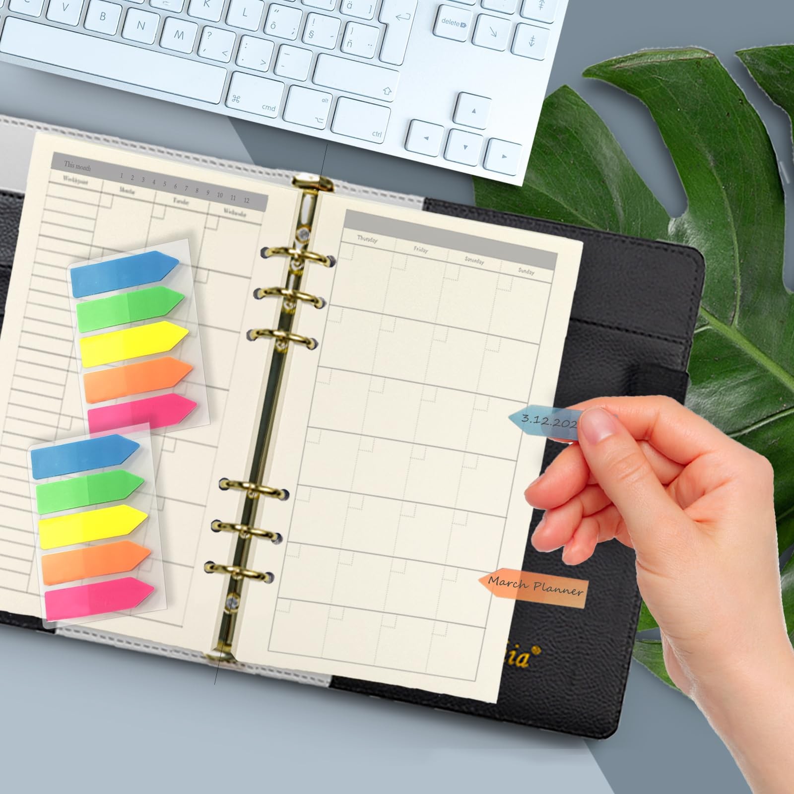 A6 Planner Refill Set 6 Hole Inserts Dividers Tabs Zipper Pouch Stickers