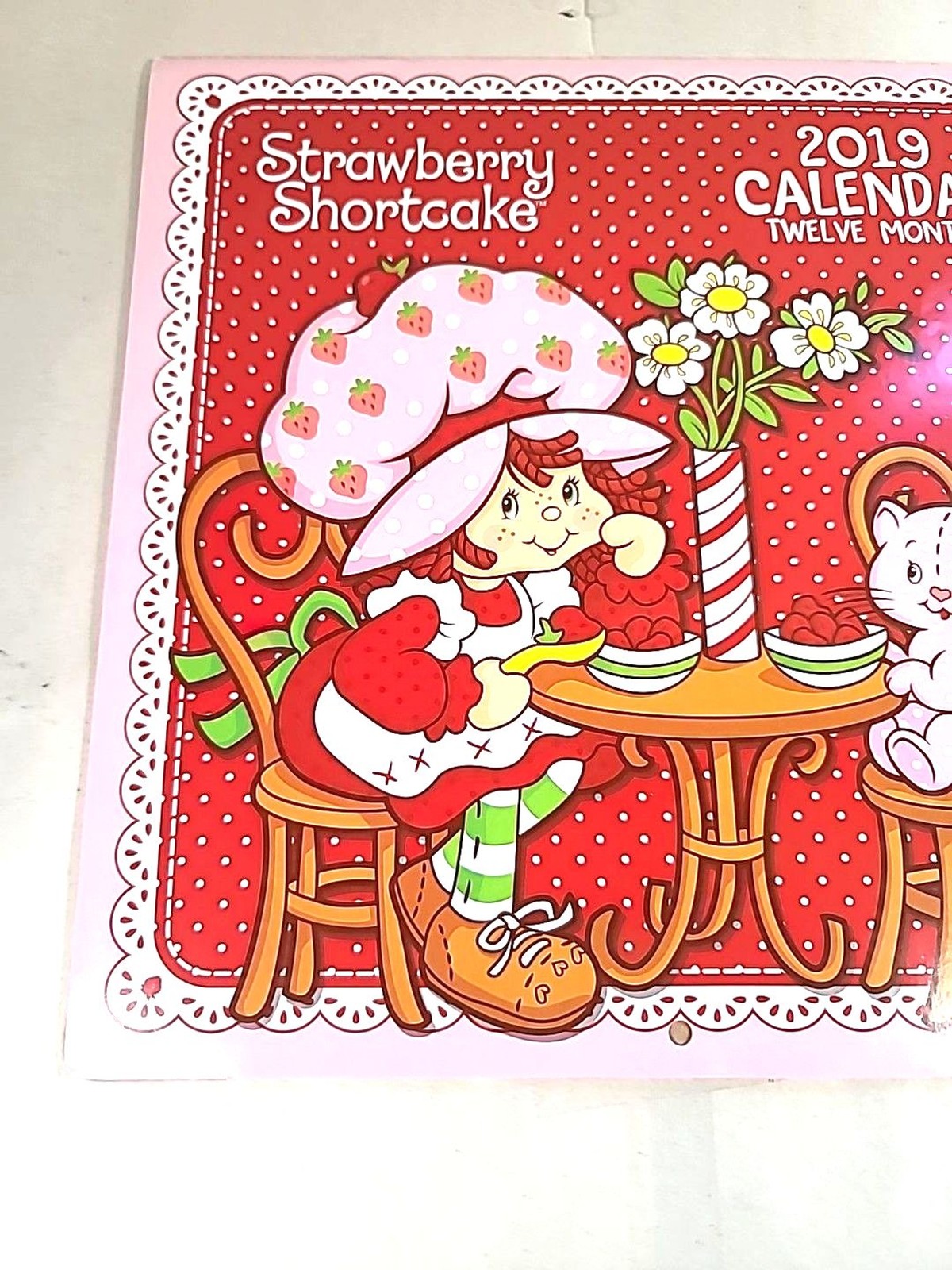 2019 Strawberry Shortcake 12 Month Wall Calendar ( Open) NOS