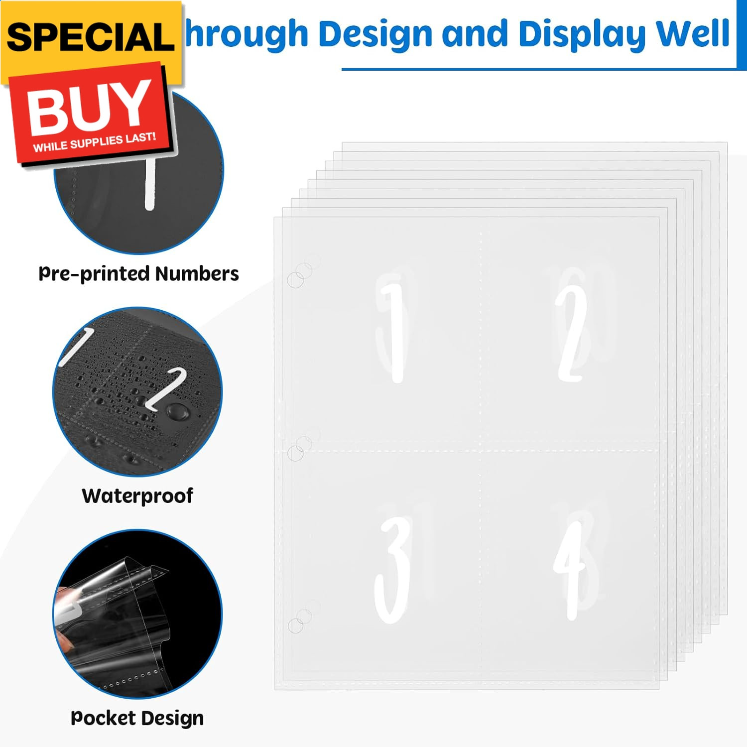 100 Envelopes Money Challenge Binder with Laminated Tracker, Budget Binder with