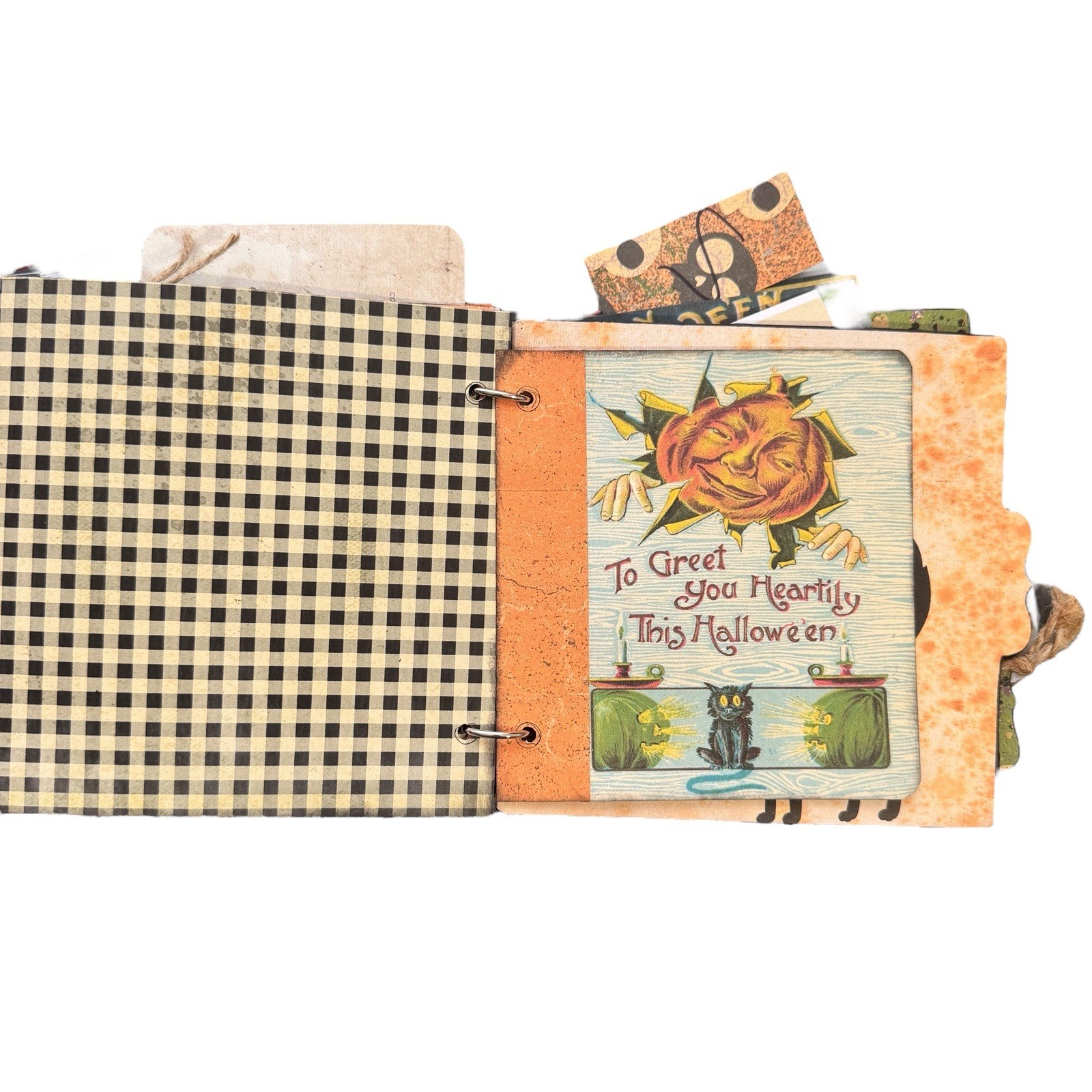 Junk Journal Halloween 6.5×6 32 Page Tags Ephemera Journaling Pumpkins Cats