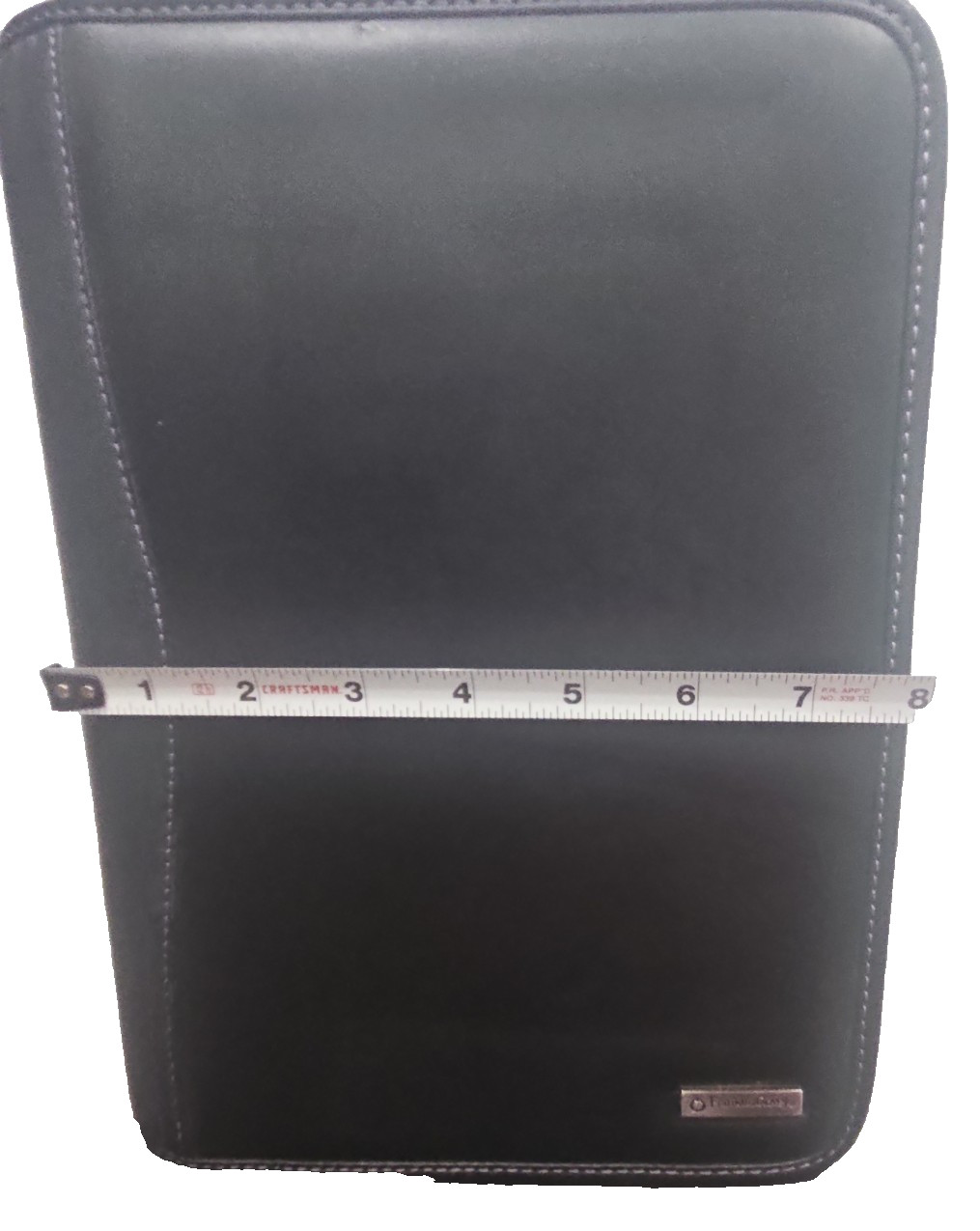 Franklin Covey Full Grain Nappa Leather 7-Ring Binder Black Classic Zip Around.