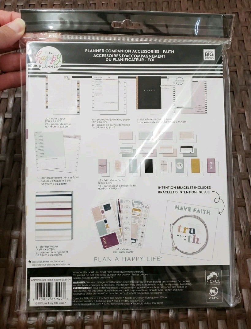 The Happy Planner Simple Faith CLASSIC PLANNER COMPANION ACCESSORIES 169 Pieces