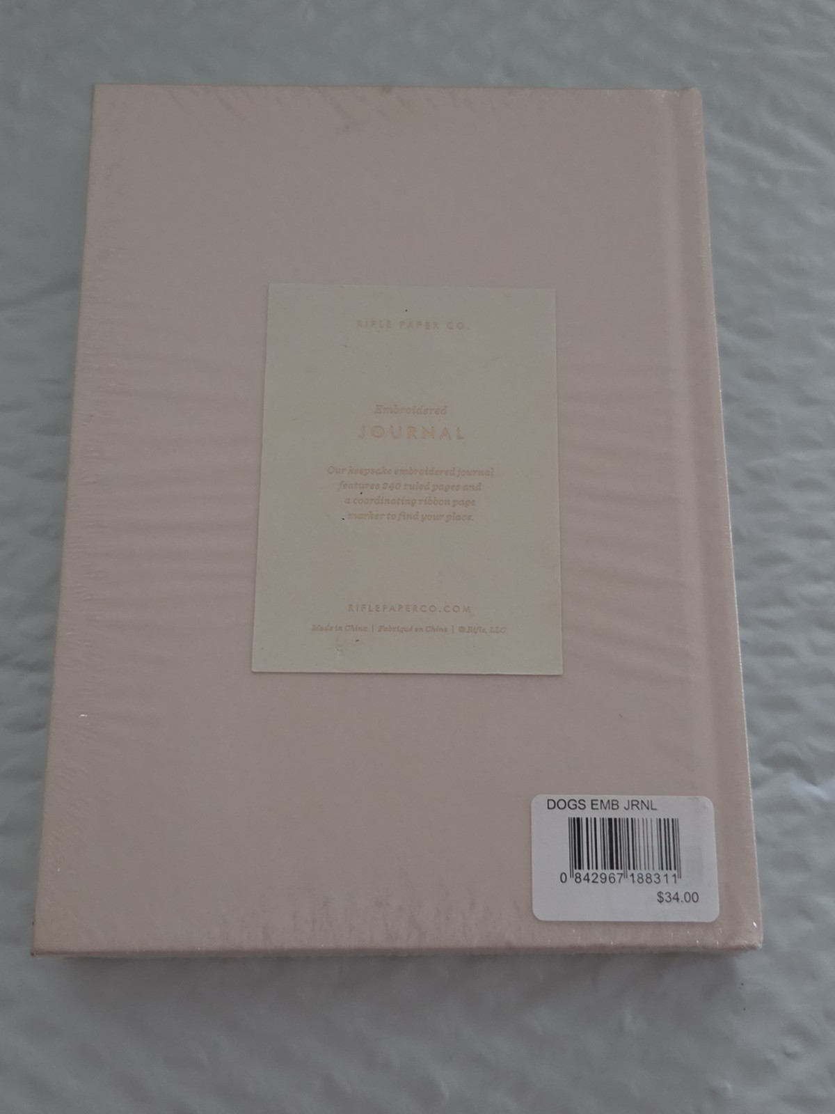 Studious Dogs Embroidered Journal 240 Lined Pages, 8″ L X 5.75″ W, Cloth Cover w