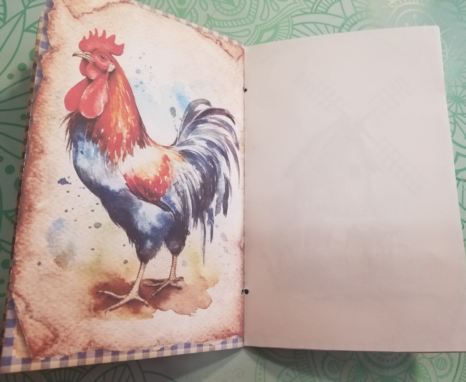 Junk Journal Blank Booklet “COUNTRY FARMHOUSE” HANDMADE LG 8.5″x5.5″ 40pgs