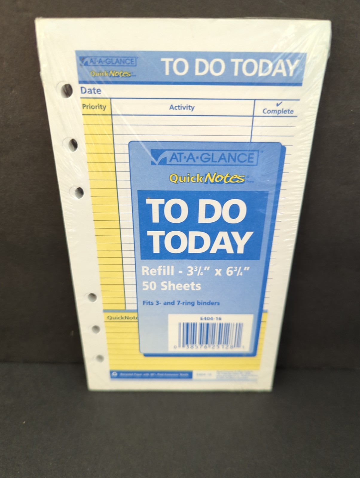 At-A-Glance TO DO TODAY Refill 50 Pages 3.75″ x 6.75″ New #E404-16 Quick Notes