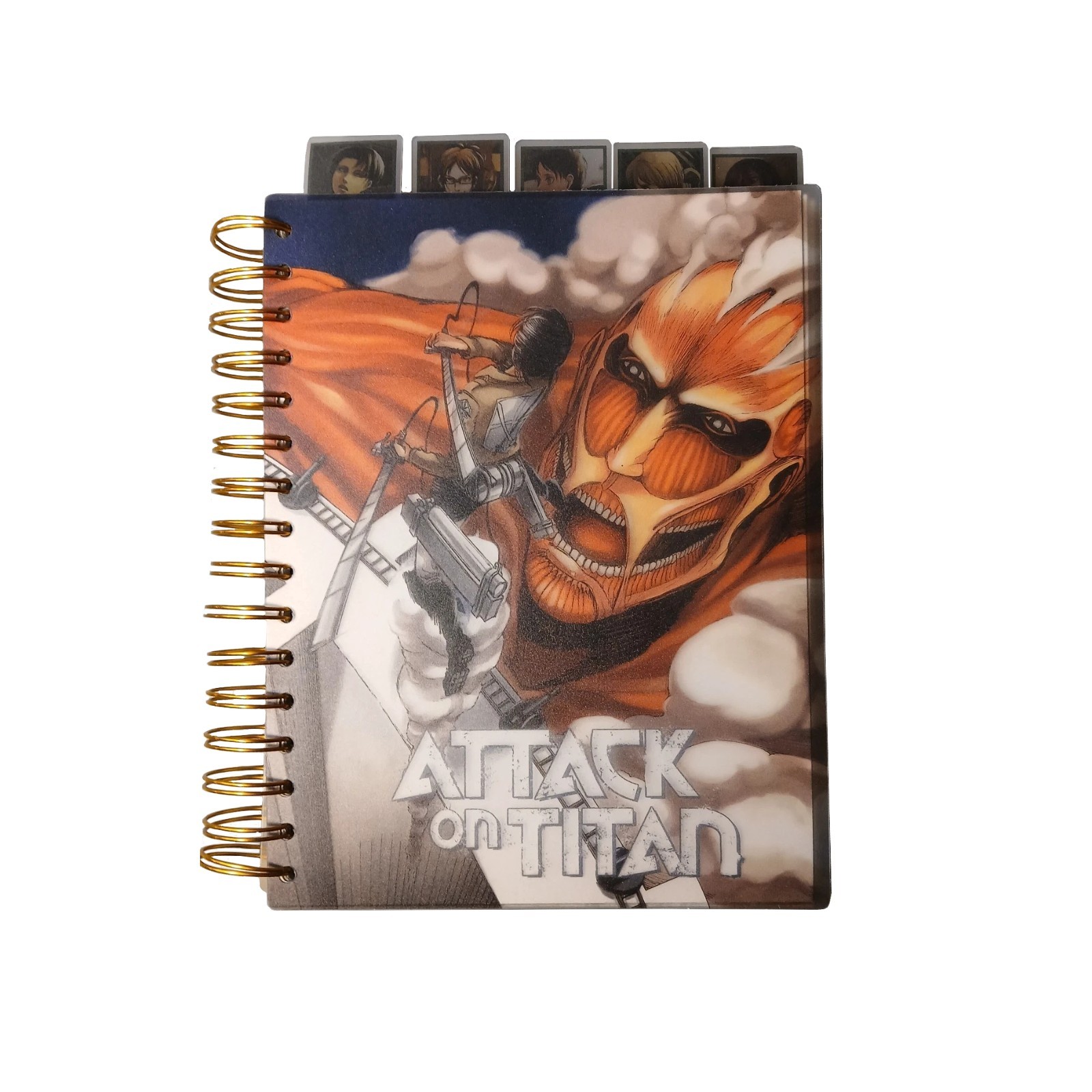 Attack on Tital Spiral Bound Unlined Journal Tabbed Sections Kodansh 150 Sheets