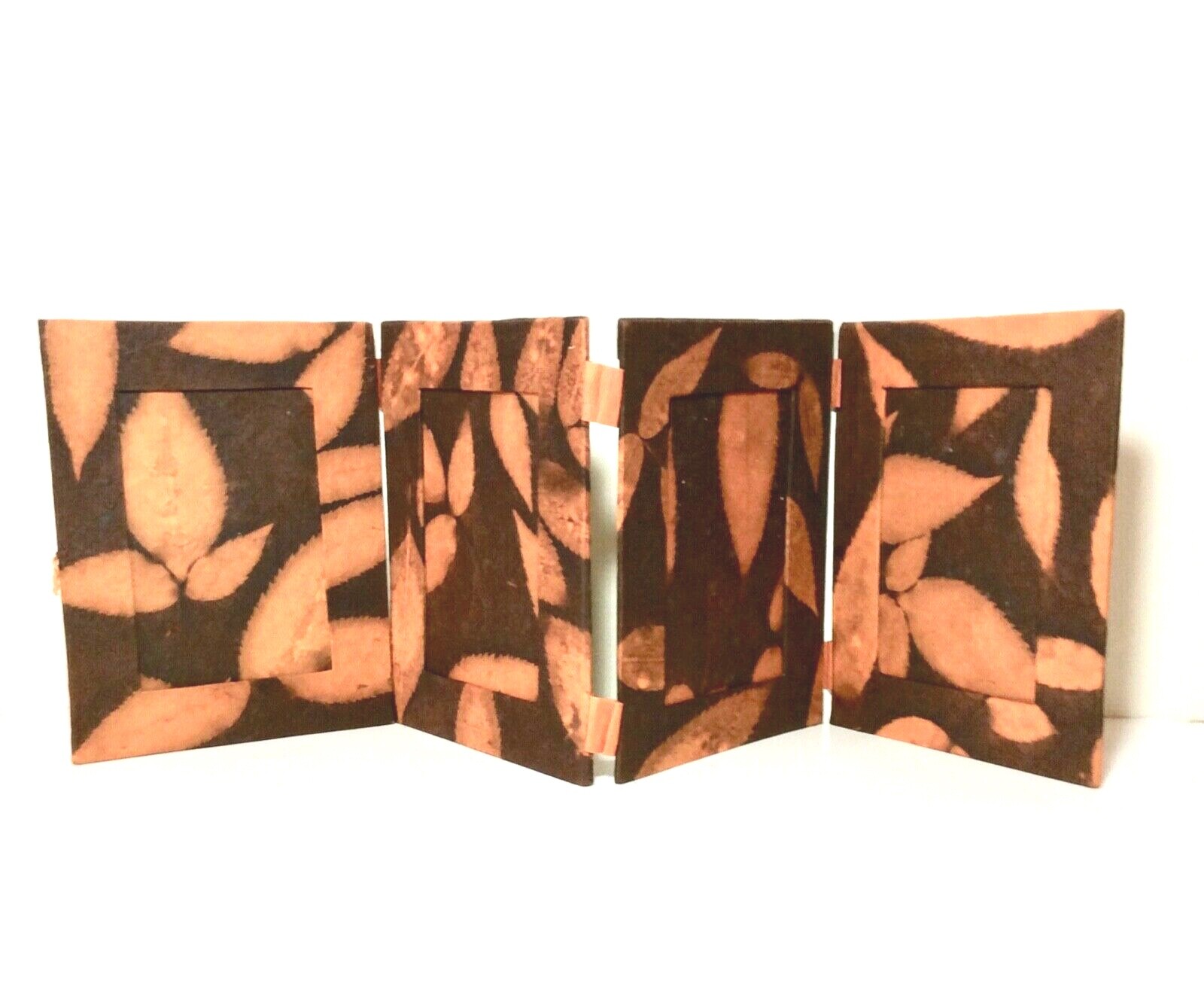 NEW Lokta Nepalese Leaf Design Handmade Paper 4 Picture Photo frame from Nepal