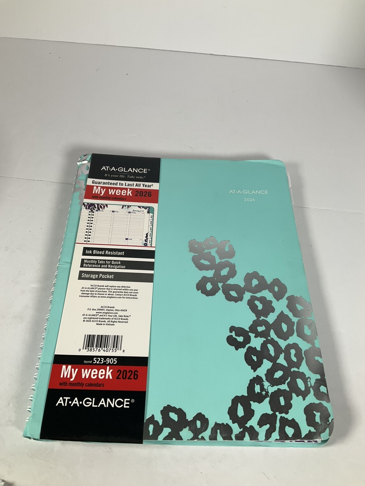 At-A-Glance My Week 2026 Planner Wild Washes Blue 523-905