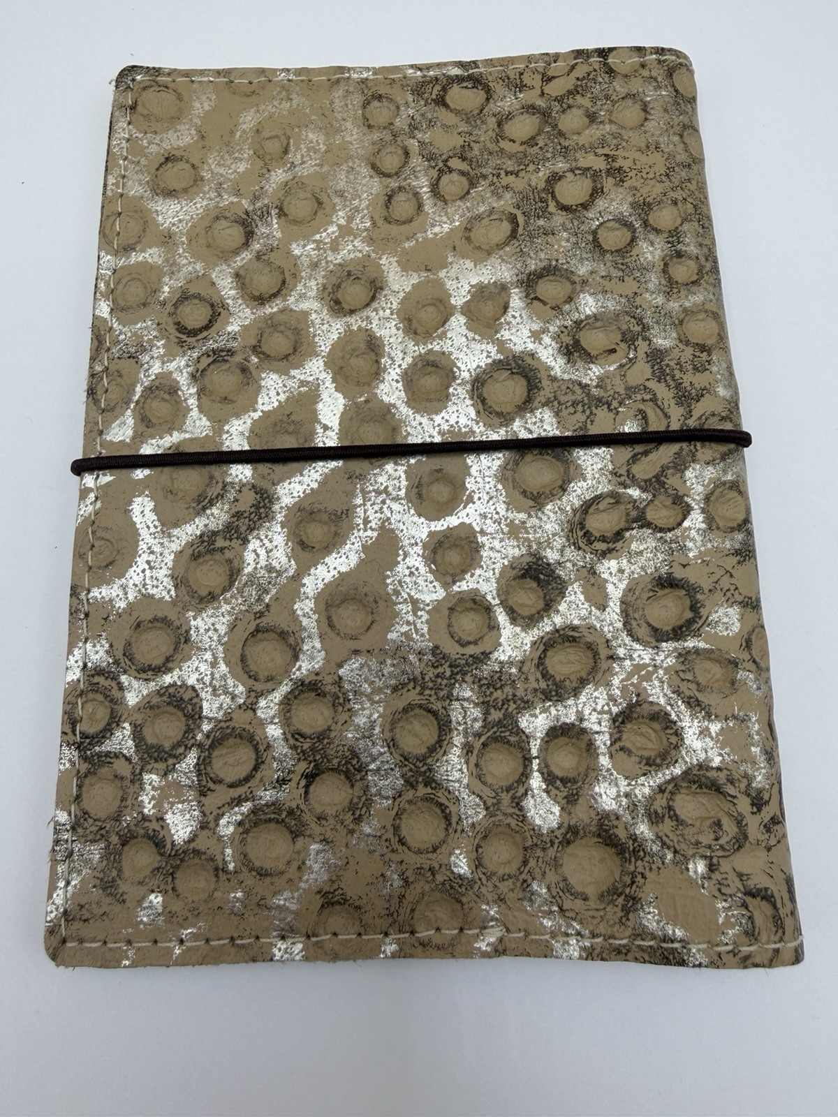 Sojourner Pocket Traveler’s Notebook Metallic Silver Spotted Leather TN Cover