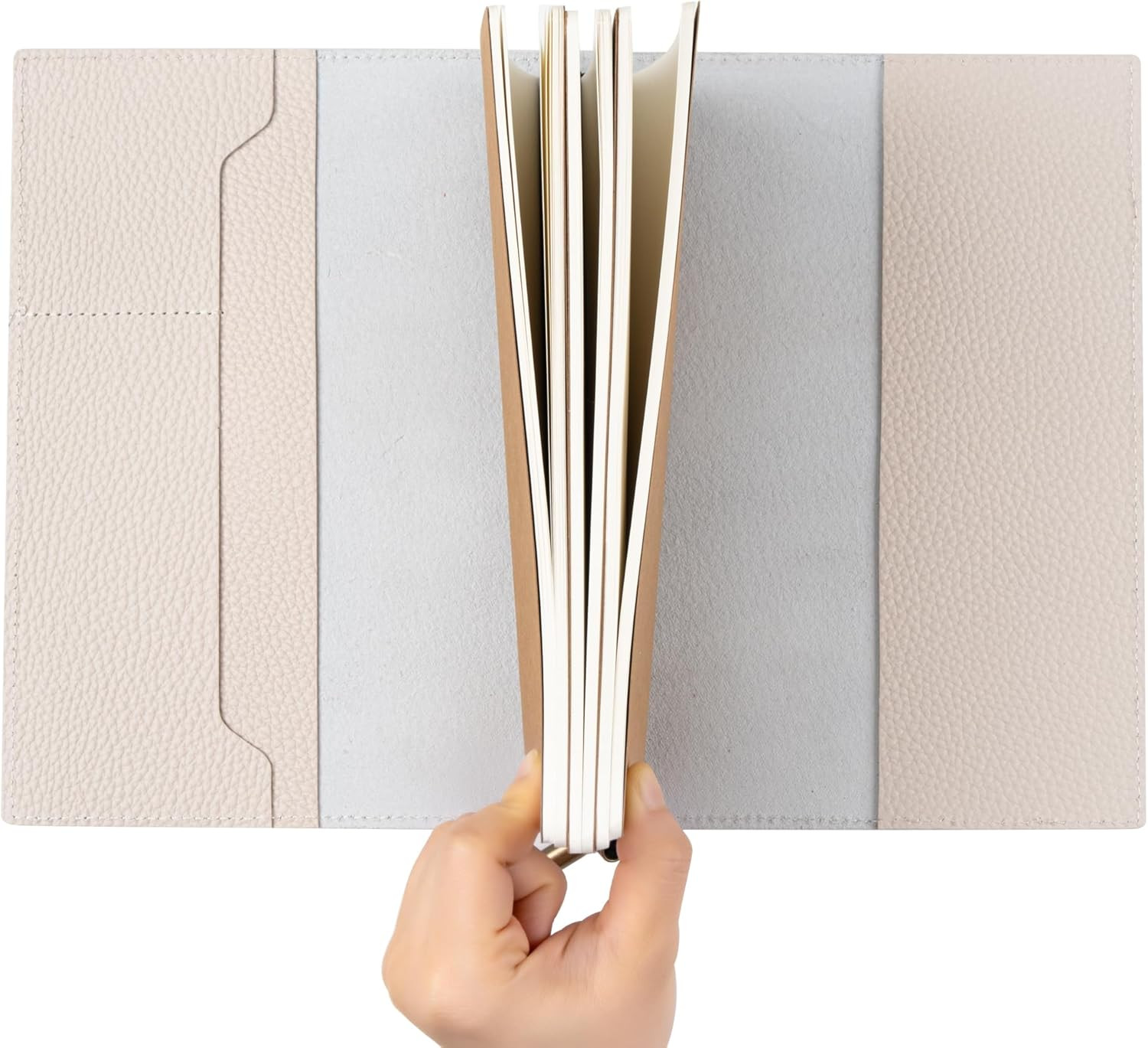 A5 Travelers Notebook with Pockets – Oat Leather Journal – 6″ X 8.5″ (15 X 22Cm)