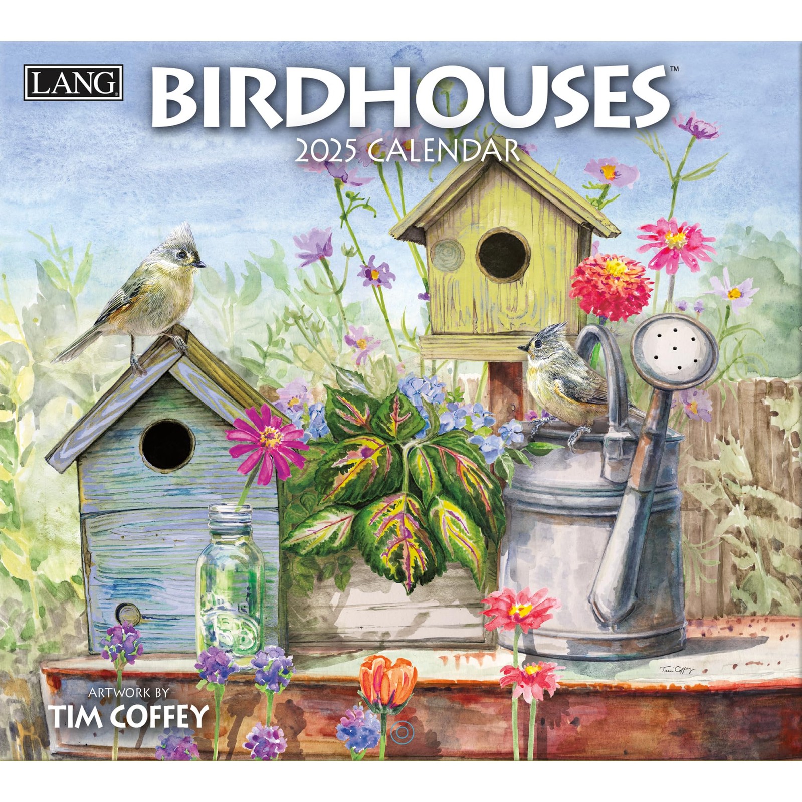 Lang, Birdhouses by Tim Coffey 2025 Wall Calendar 13.4″W x 0.1″H, Multi