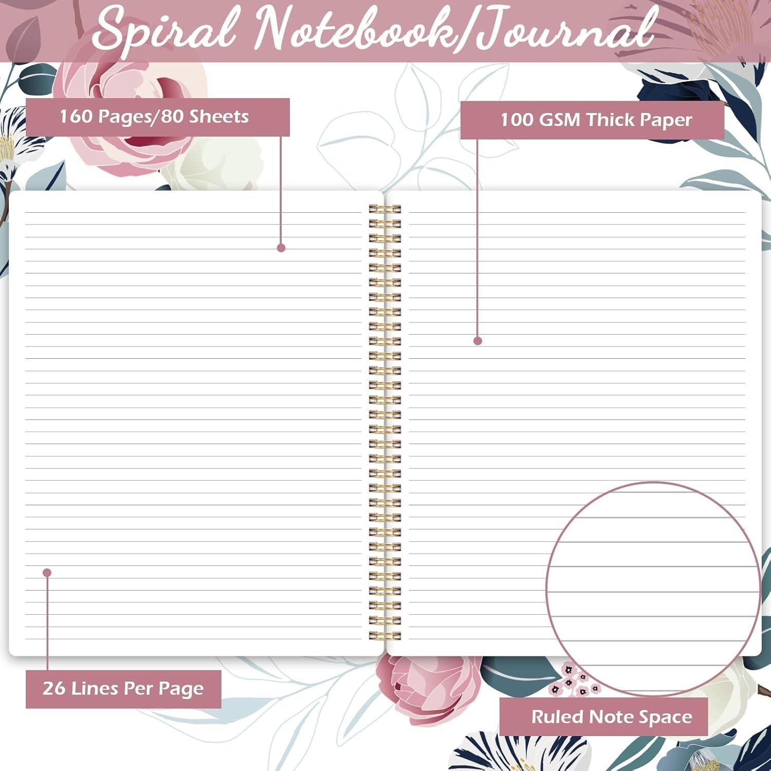Spiral Notebook – Notebooks Spiral Bound 8.5″ * 11″ Journal Notebook 110 Pages