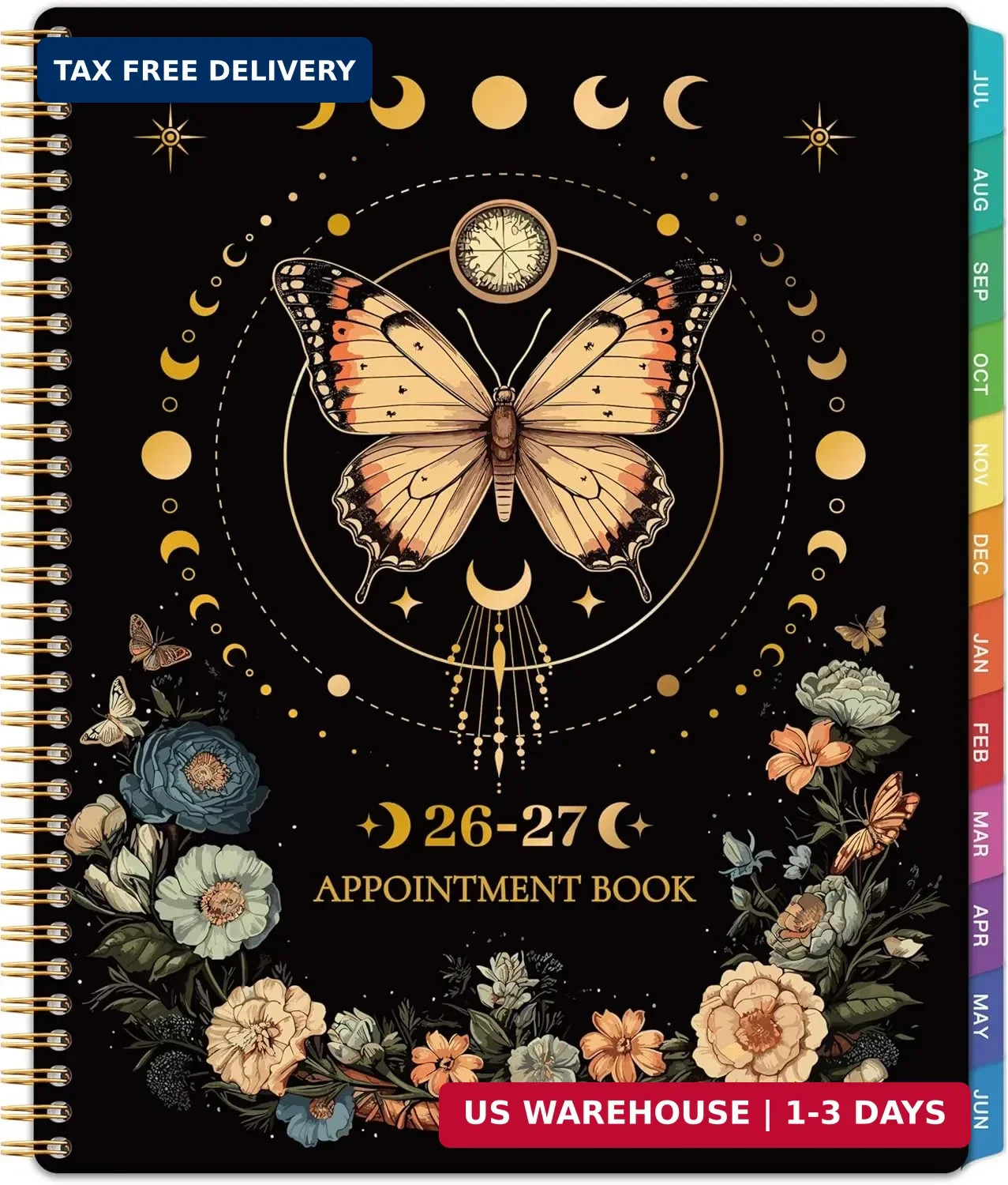 Appointment Book Planner 2026-2027 Daily Hourly 30-Min 9×11 Tabs Pocket