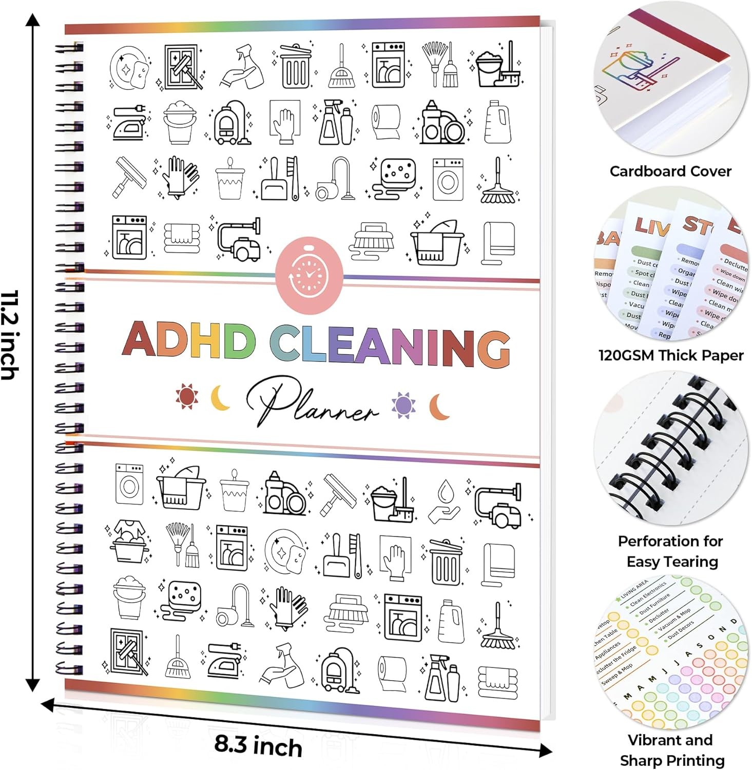 Adhd Cleaning Planner – Reusable Adhd Cleaning & Organizing Planner Daily Weekly