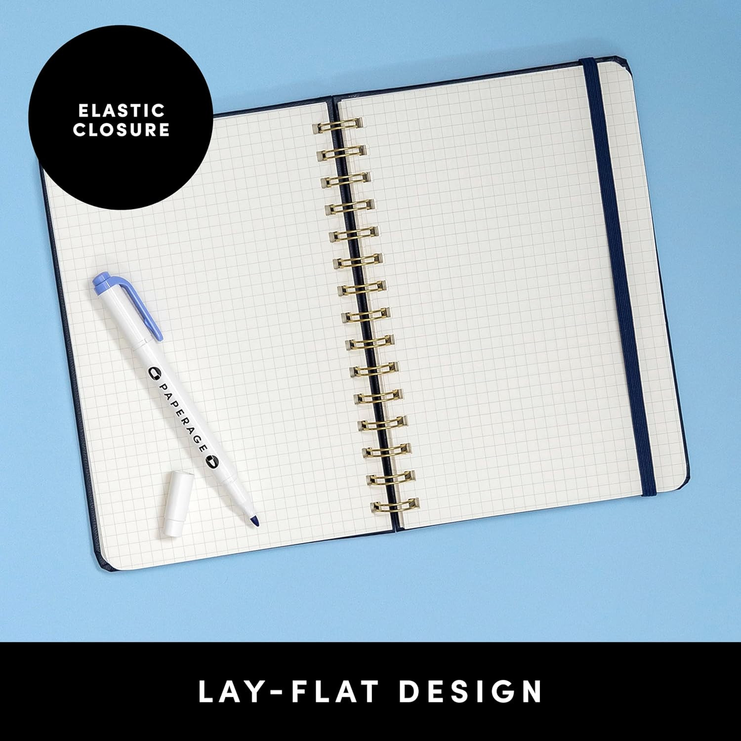 Graph Paper Spiral Notebook & Journal, (Blush), 160 Pages, Medium 5.5 inches x 8