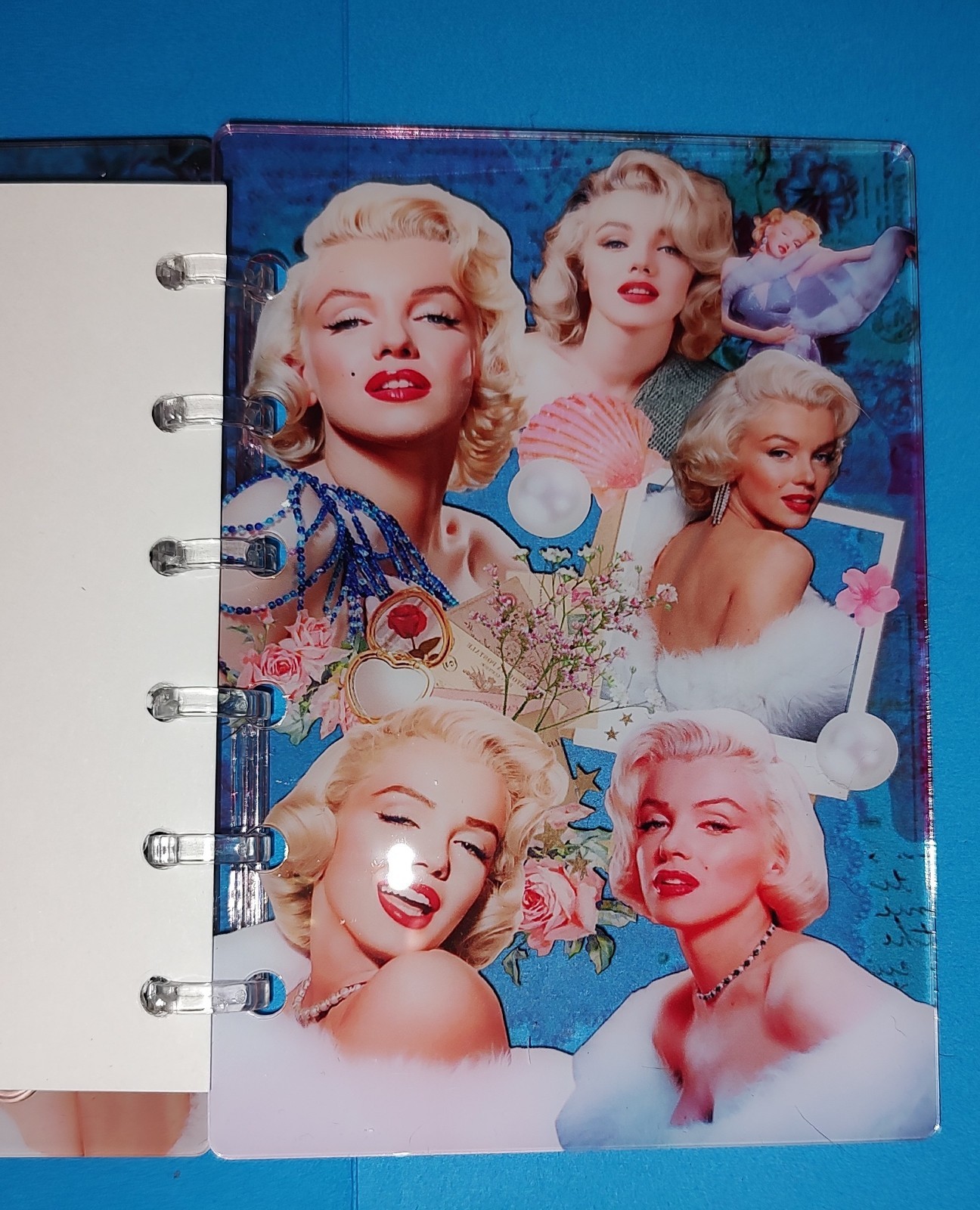 New! Marilyn Monroe A7 Size Acrylic Iconic Collage Shaker Notebook With Paper