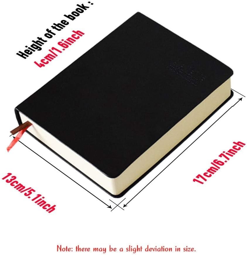 Black B6 Notebook 720 Pages Thick Leather Journal Gift for Travelers Artists