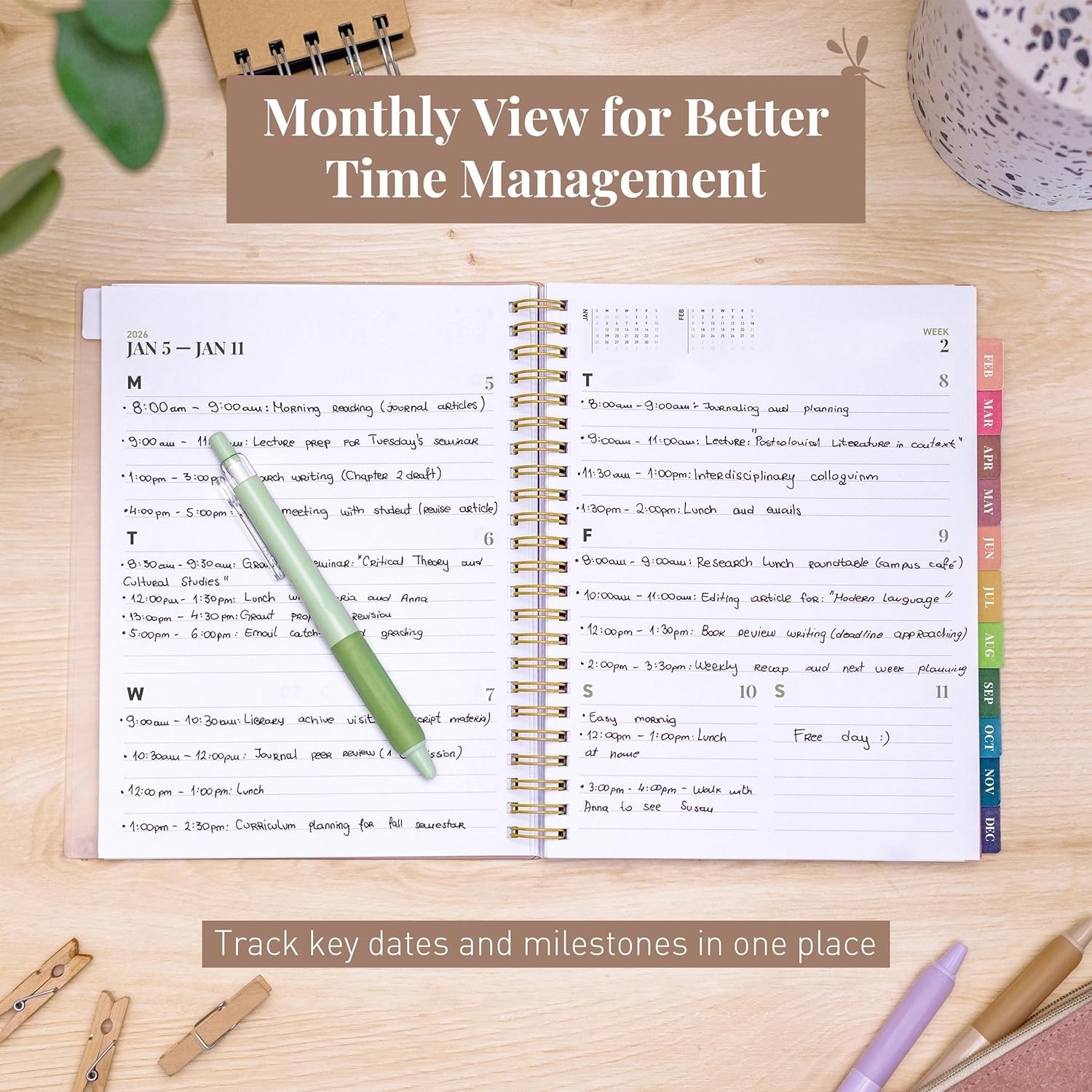 2026 Planner, Agenda Planner With Weekly And Monthly View, Daily Agenda Book …